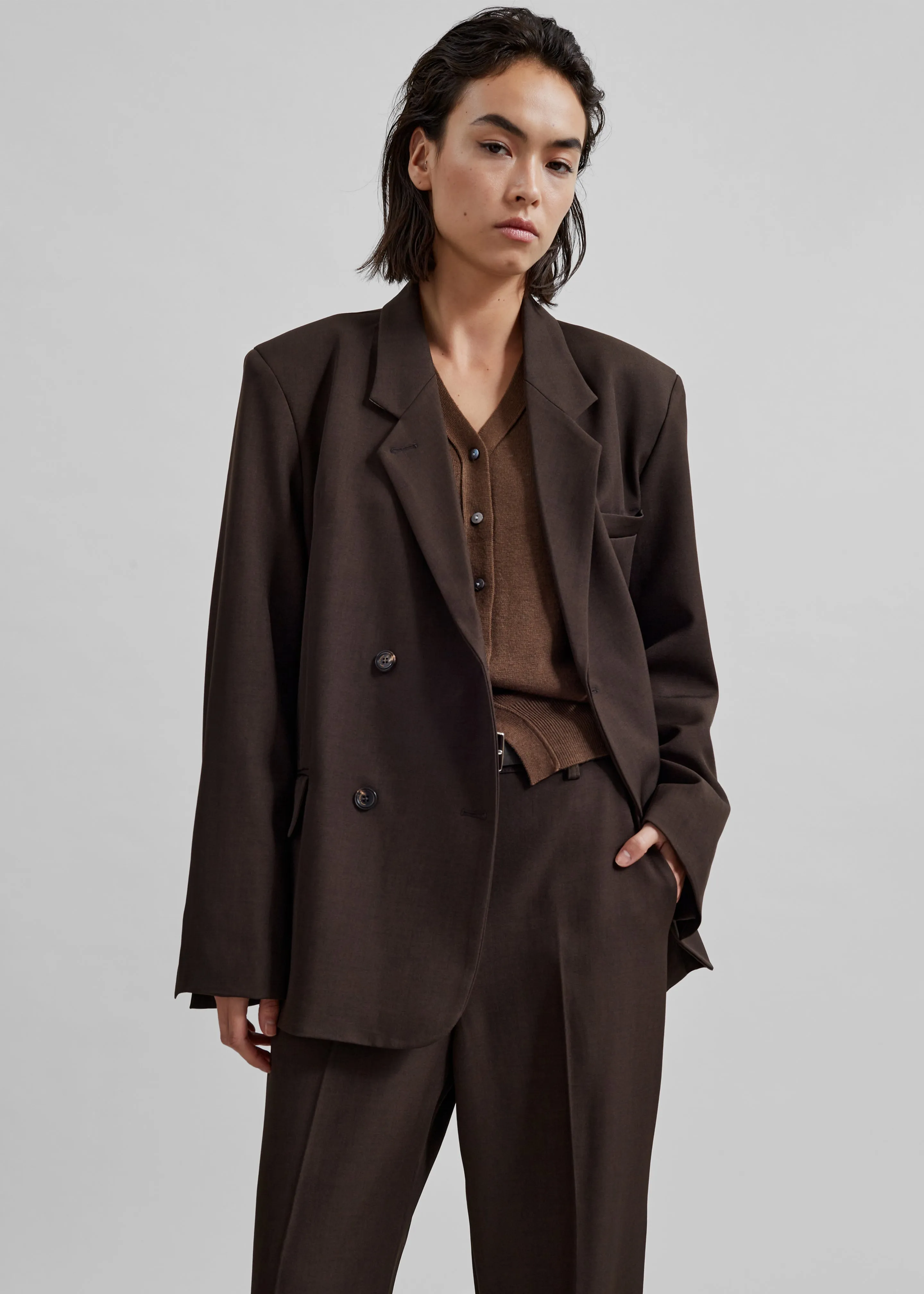 Nisha Double Breasted Blazer - Brown sold by Frankie Shop product image thumbnail 2