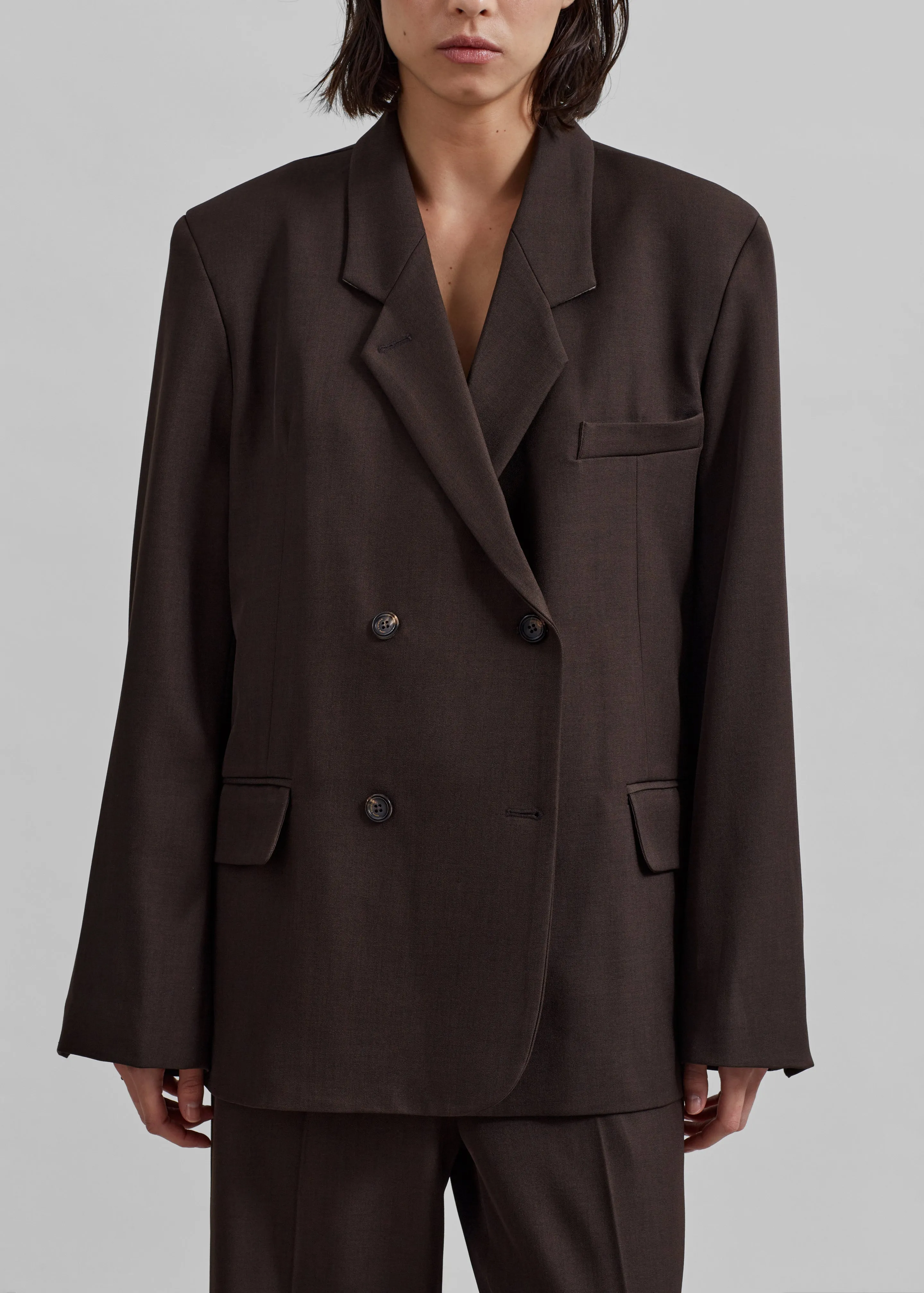 Nisha Double Breasted Blazer - Brown sold by Frankie Shop product image thumbnail 5
