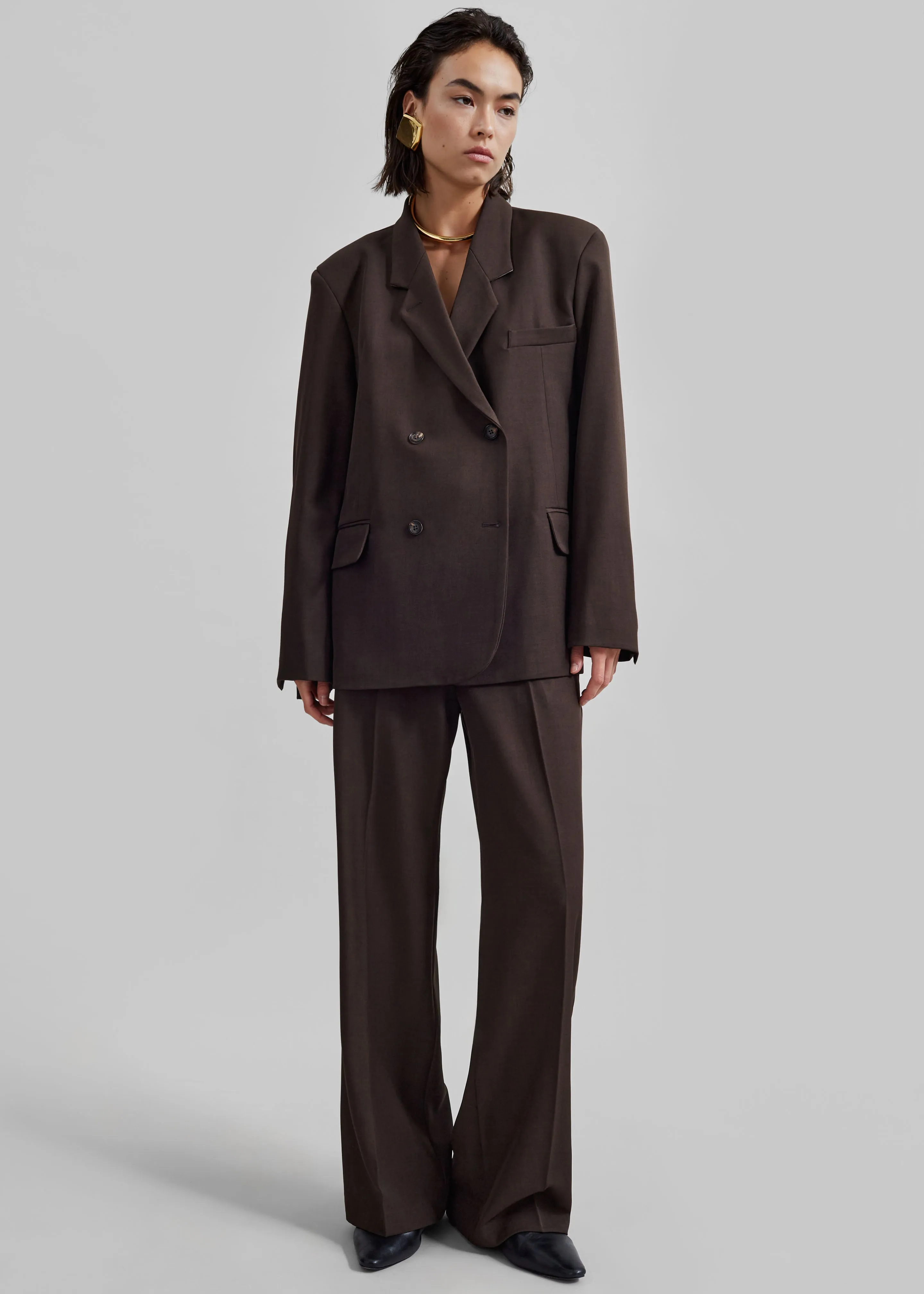 Nisha Double Breasted Blazer - Brown sold by Frankie Shop product image thumbnail 3