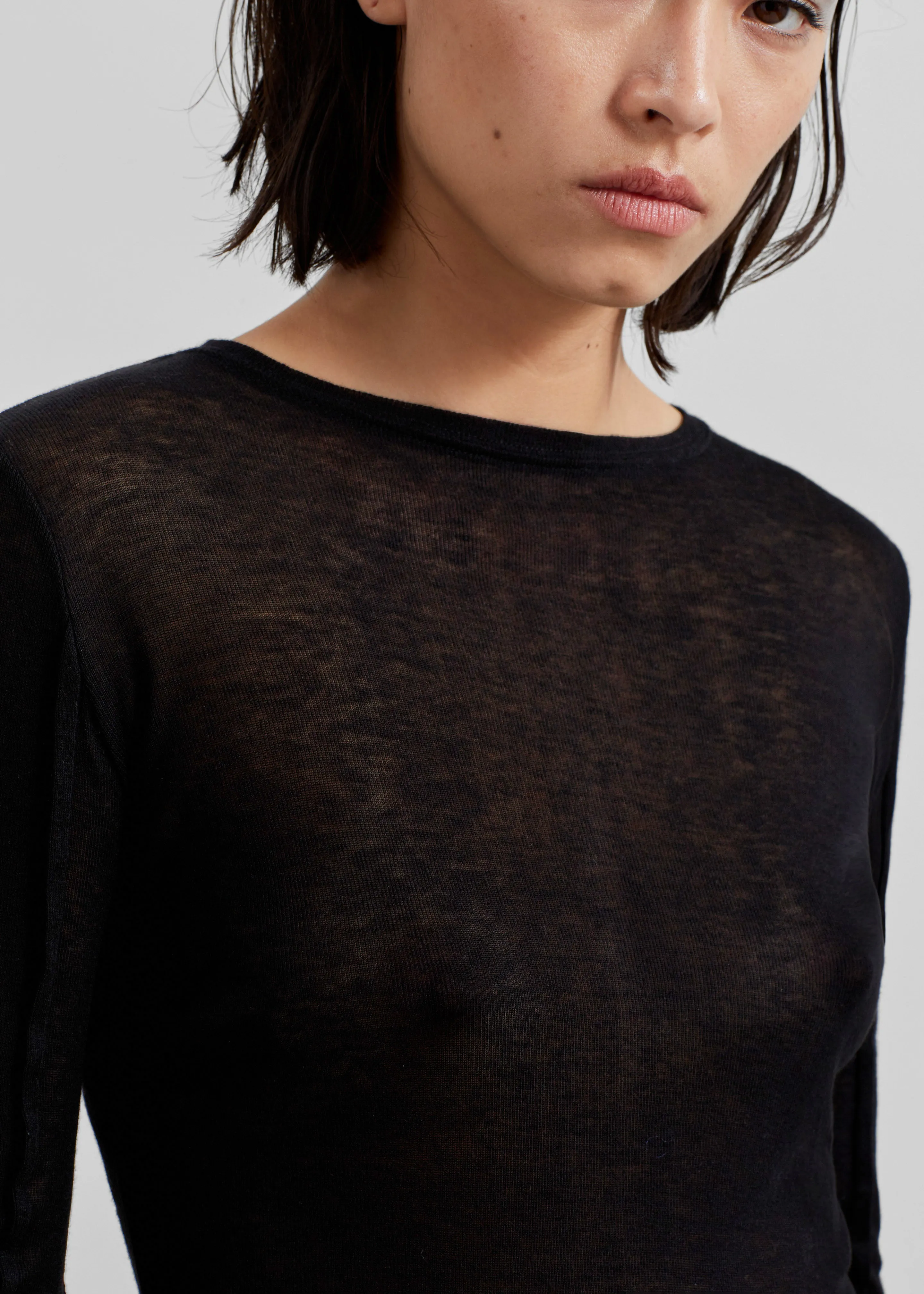 Mesa Sheer Long Sleeve Tee - Black sold by Frankie Shop product image thumbnail 2