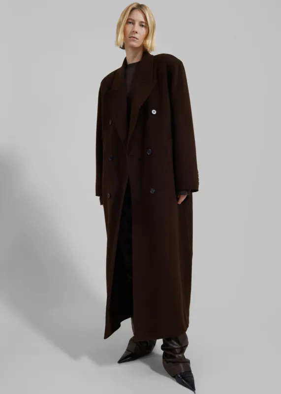 Gaia Double Breasted Coat - Brown sold by Frankie Shop