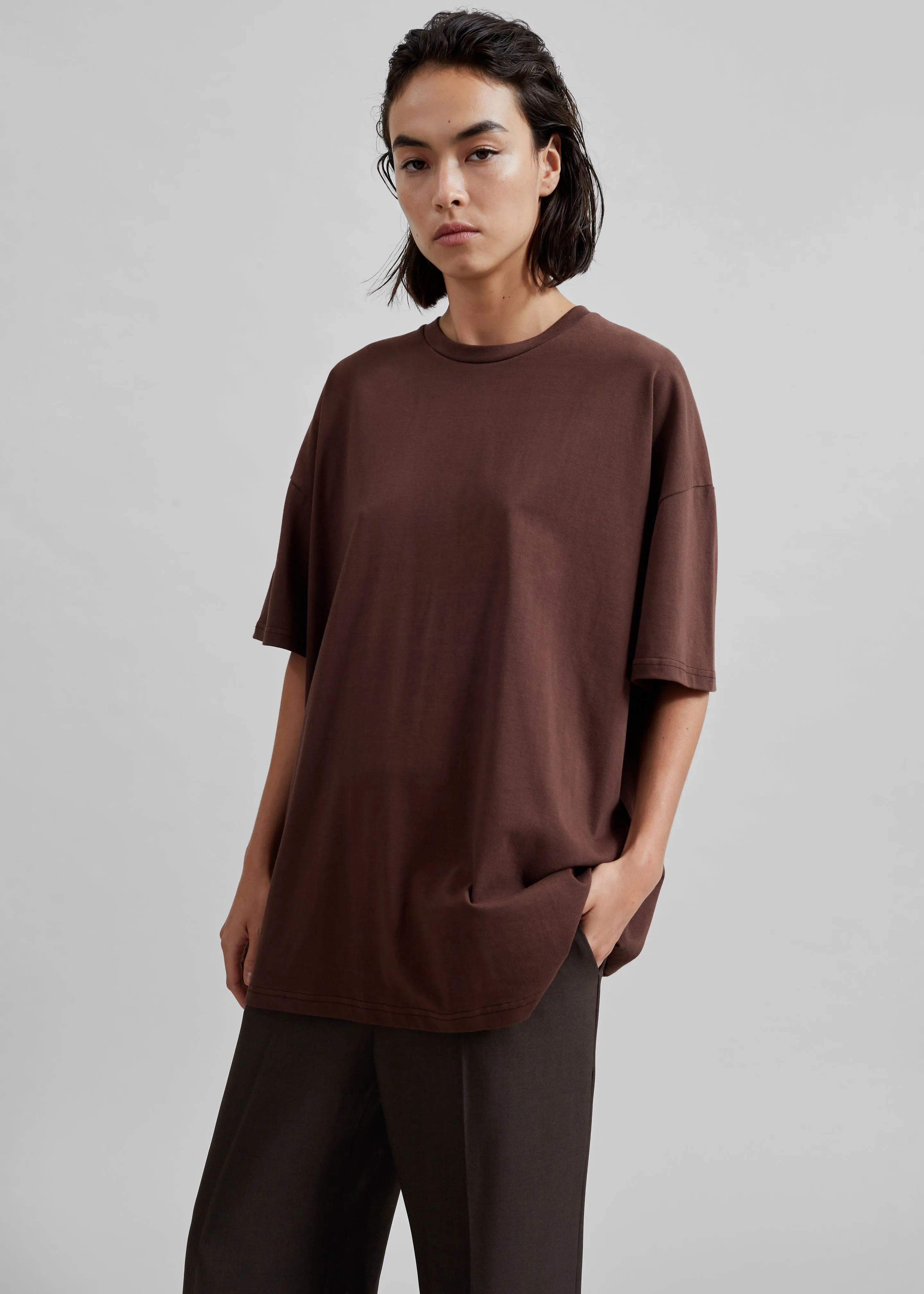 Faro Boxy Tee - Brown sold by Frankie Shop