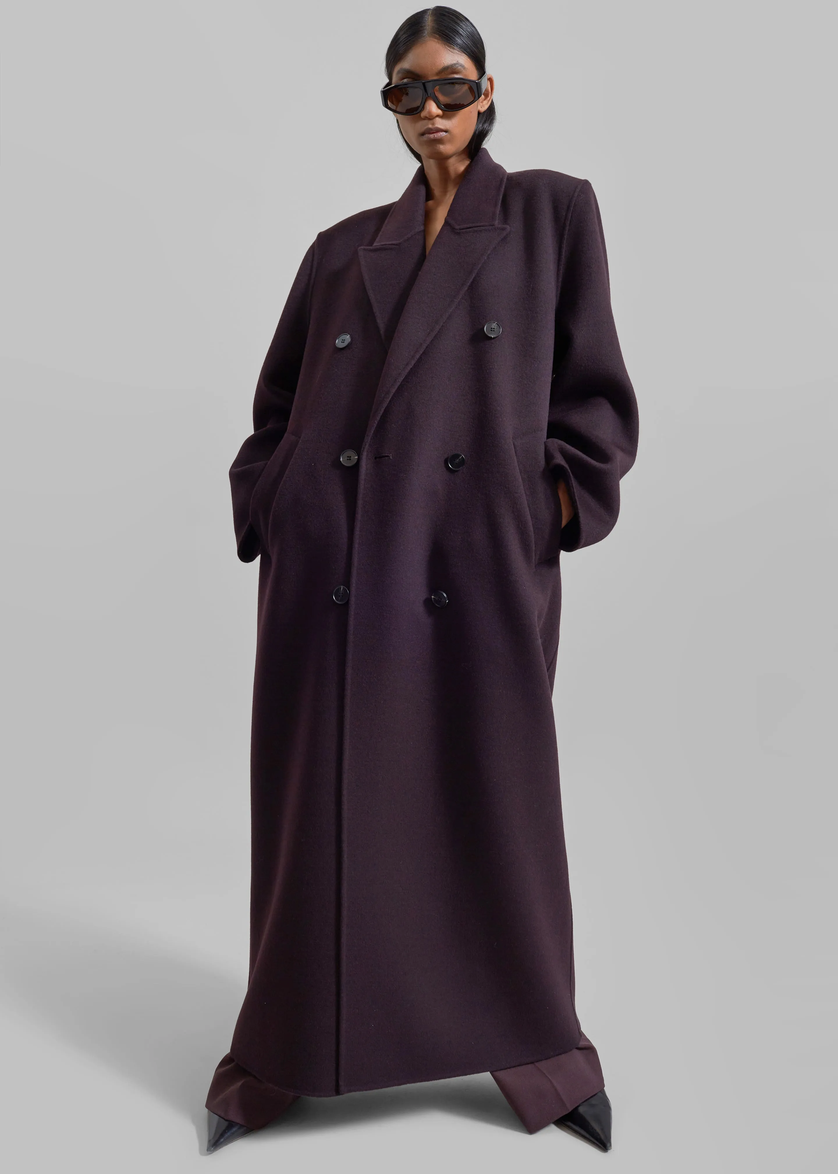 Gaia Double Breasted Coat - Dark Plum sold by Frankie Shop product image thumbnail 5