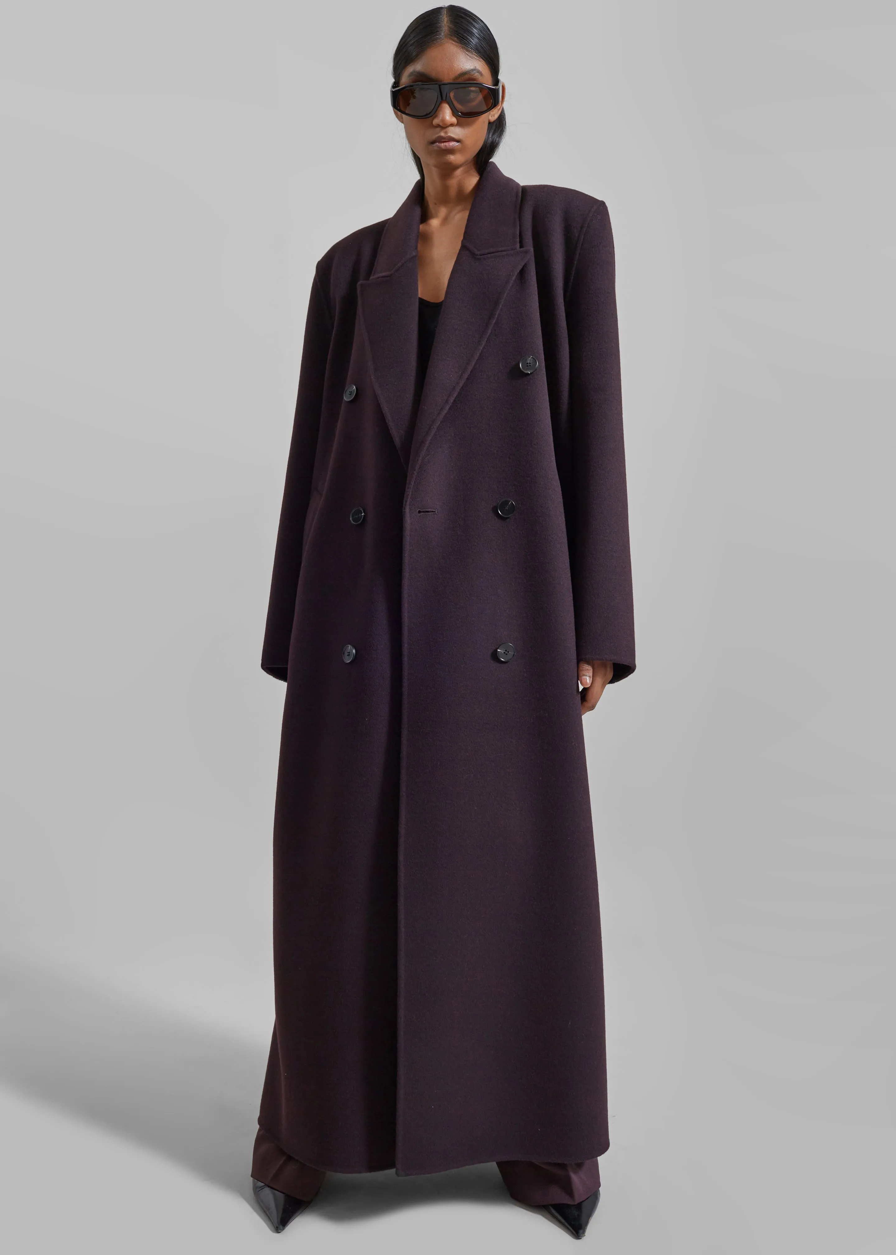 Gaia Double Breasted Coat - Dark Plum sold by Frankie Shop product image thumbnail 2