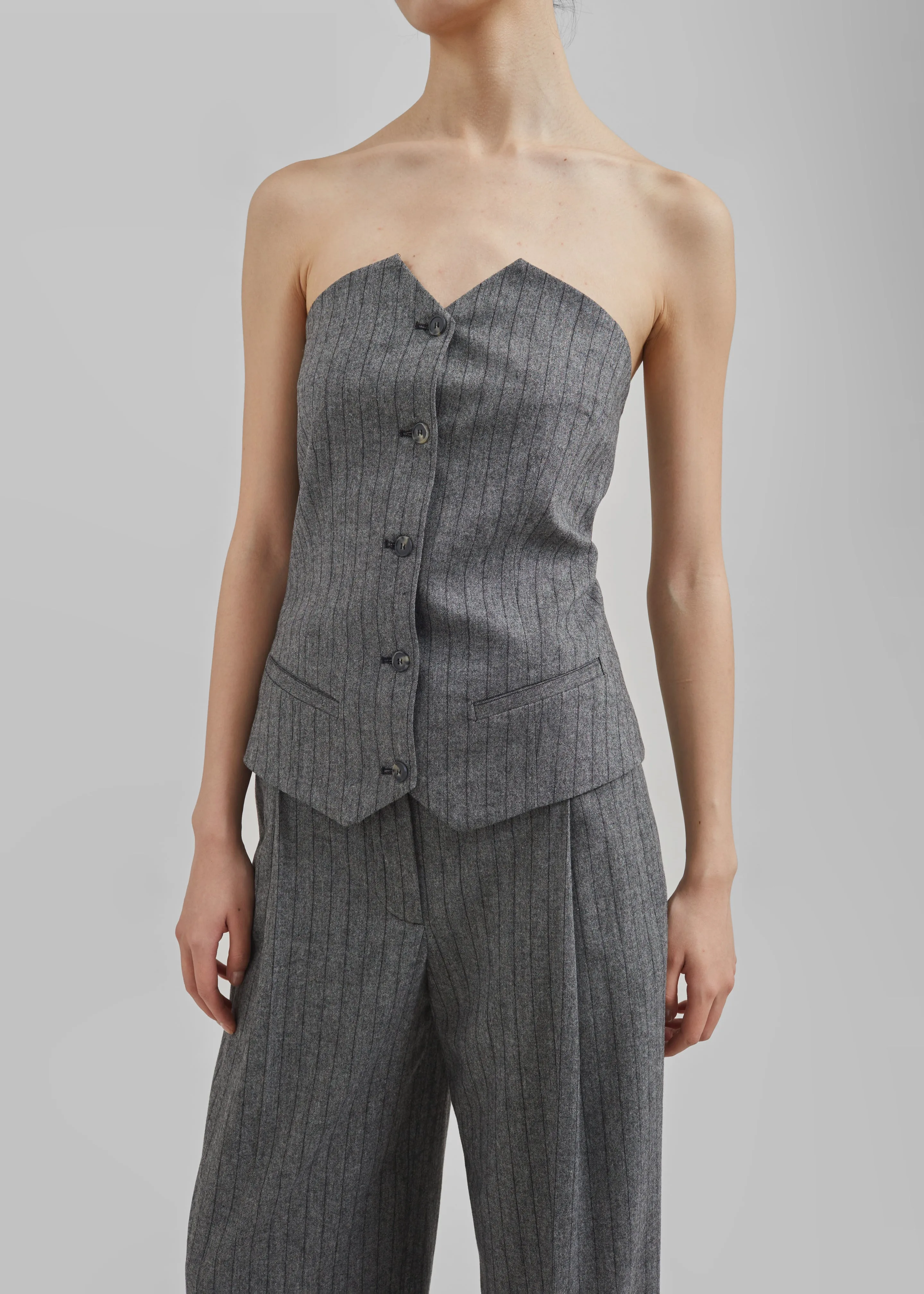 The Garment Tilda Tube Top - Grey/Black Stripe sold by Frankie Shop product image thumbnail 3