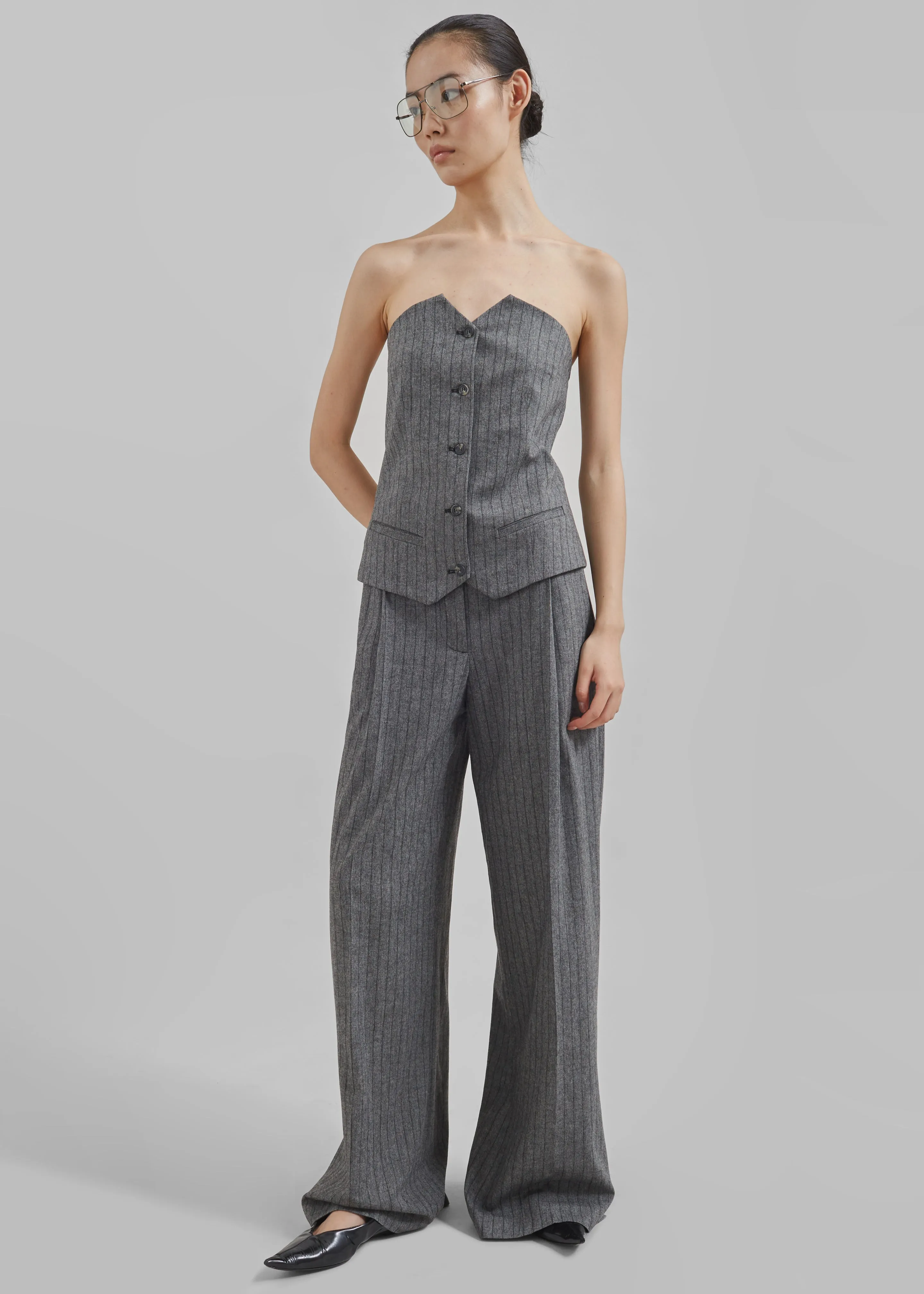 The Garment Tilda Tube Top - Grey/Black Stripe sold by Frankie Shop product image thumbnail 2