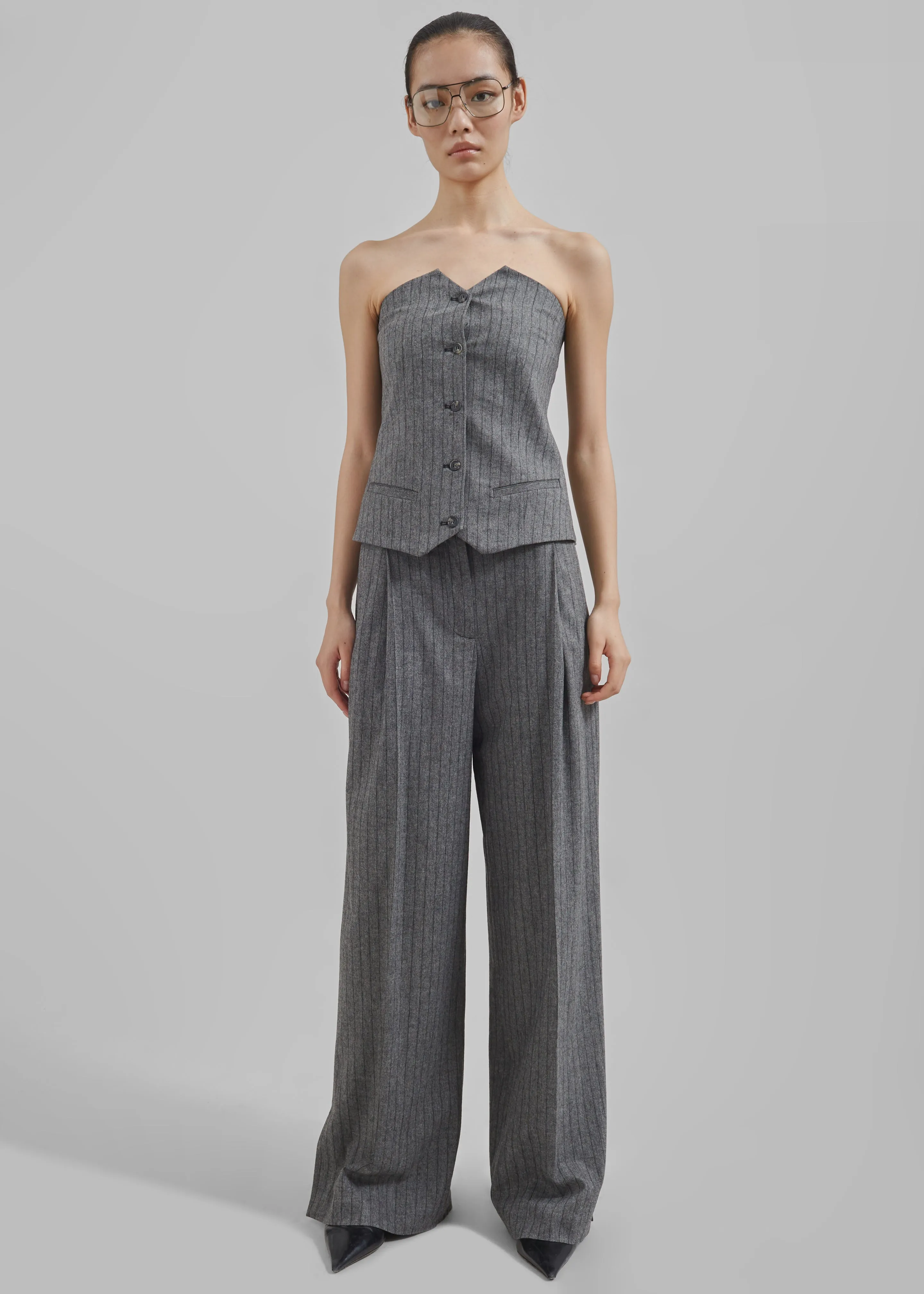 The Garment Tilda Tube Top - Grey/Black Stripe sold by Frankie Shop product image thumbnail 5