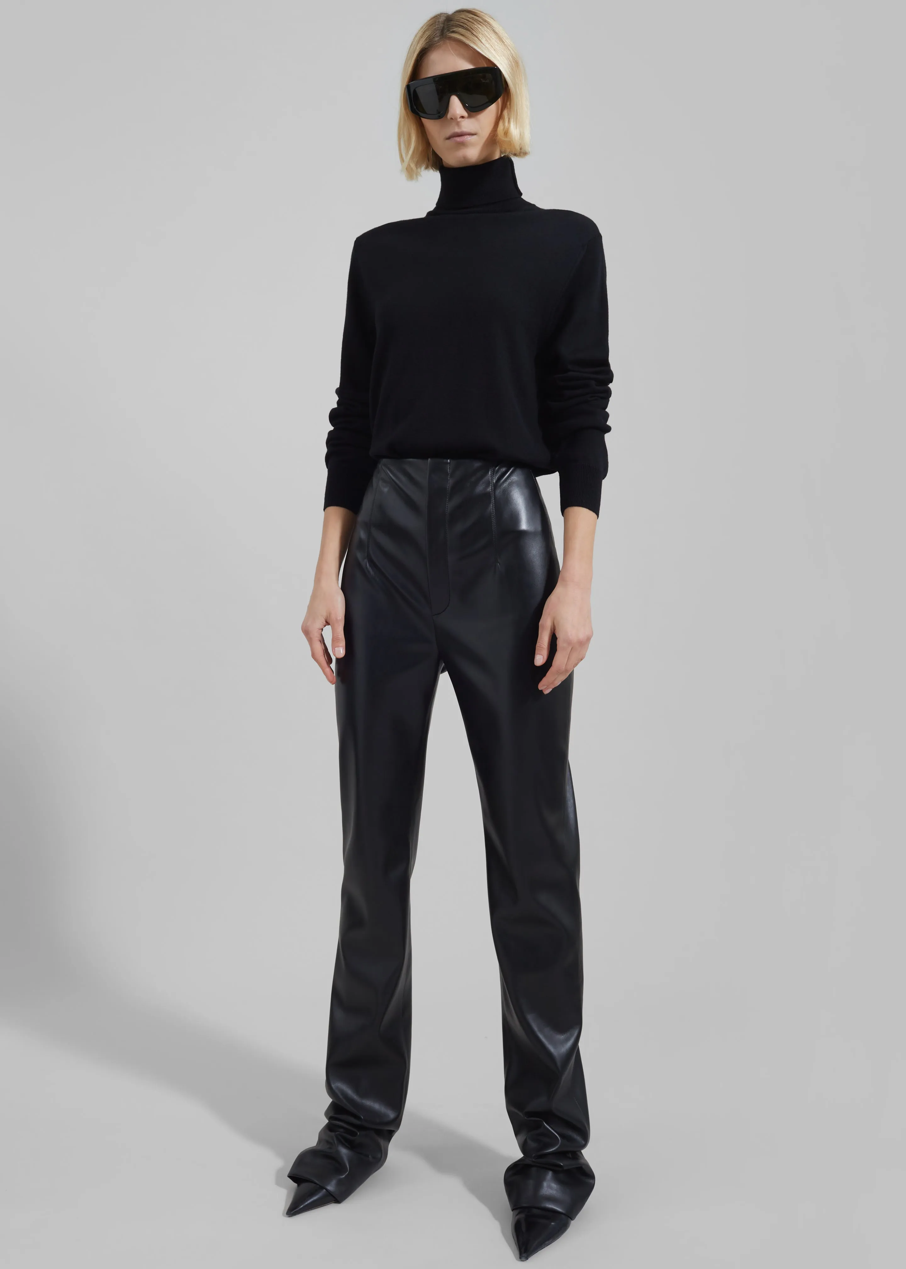 Ziggy Long Leather Pants - Black sold by Frankie Shop product image thumbnail 2