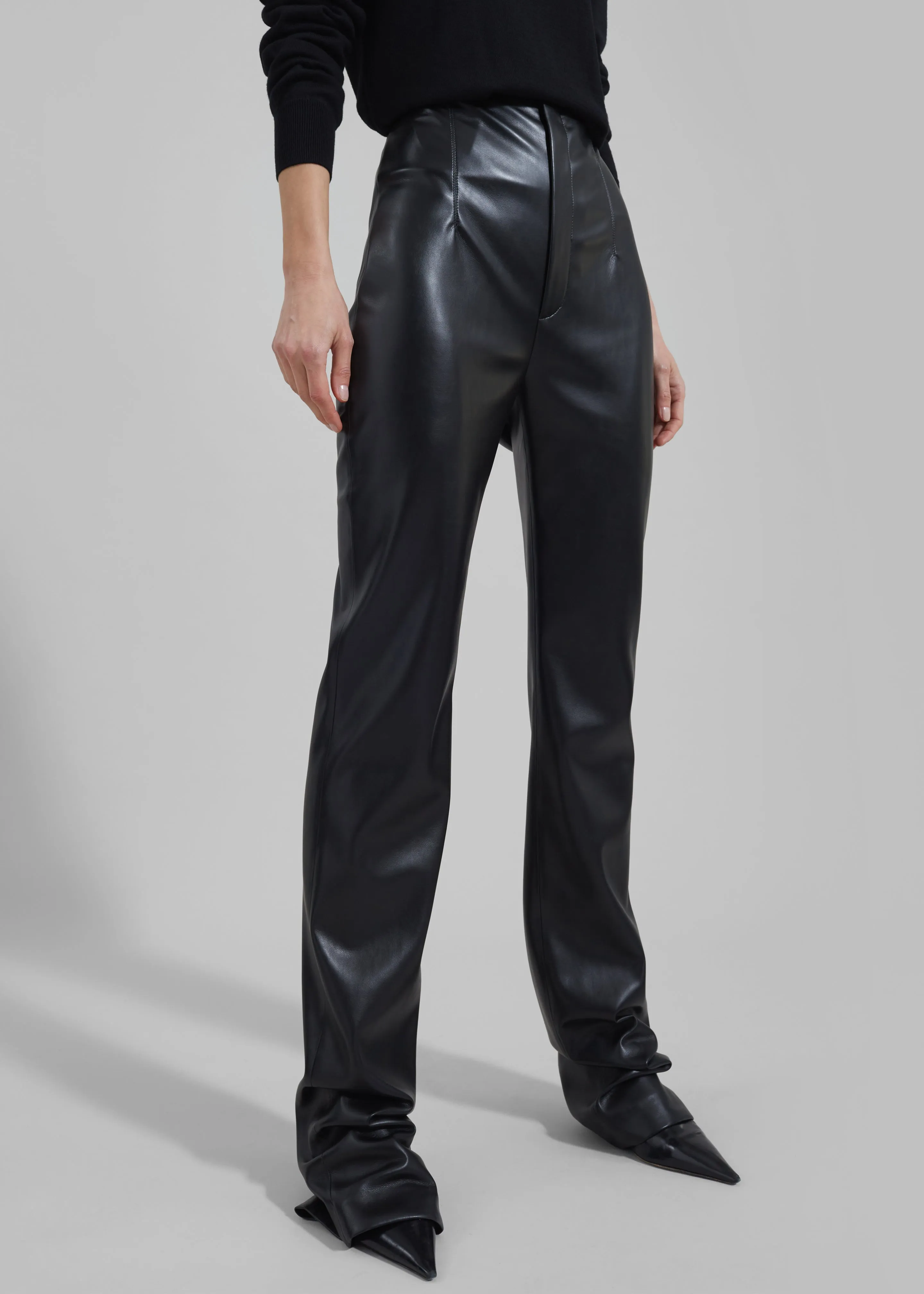 Ziggy Long Leather Pants - Black sold by Frankie Shop