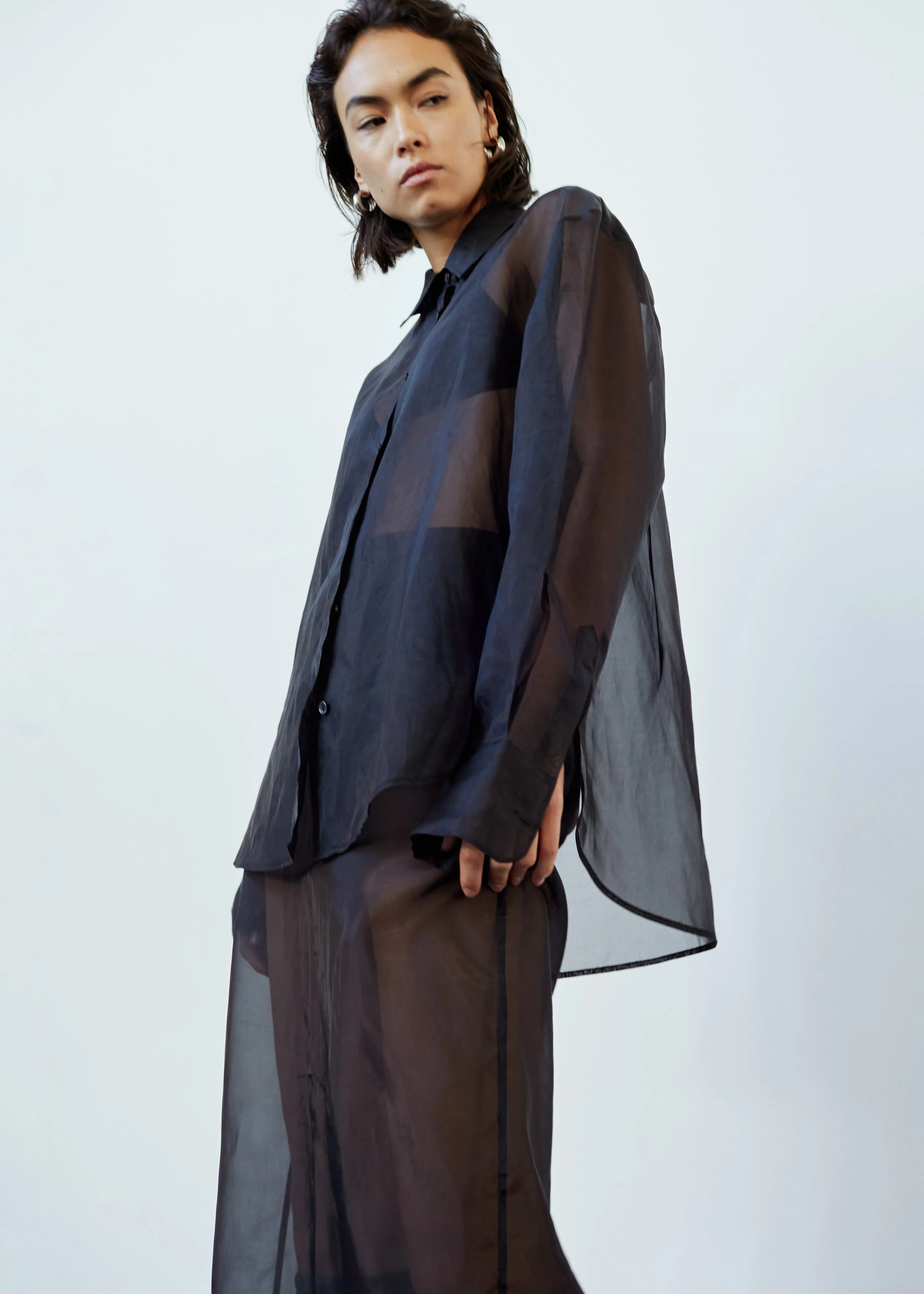 Peri Sheer Shirt - Black sold by Frankie Shop product image thumbnail 4