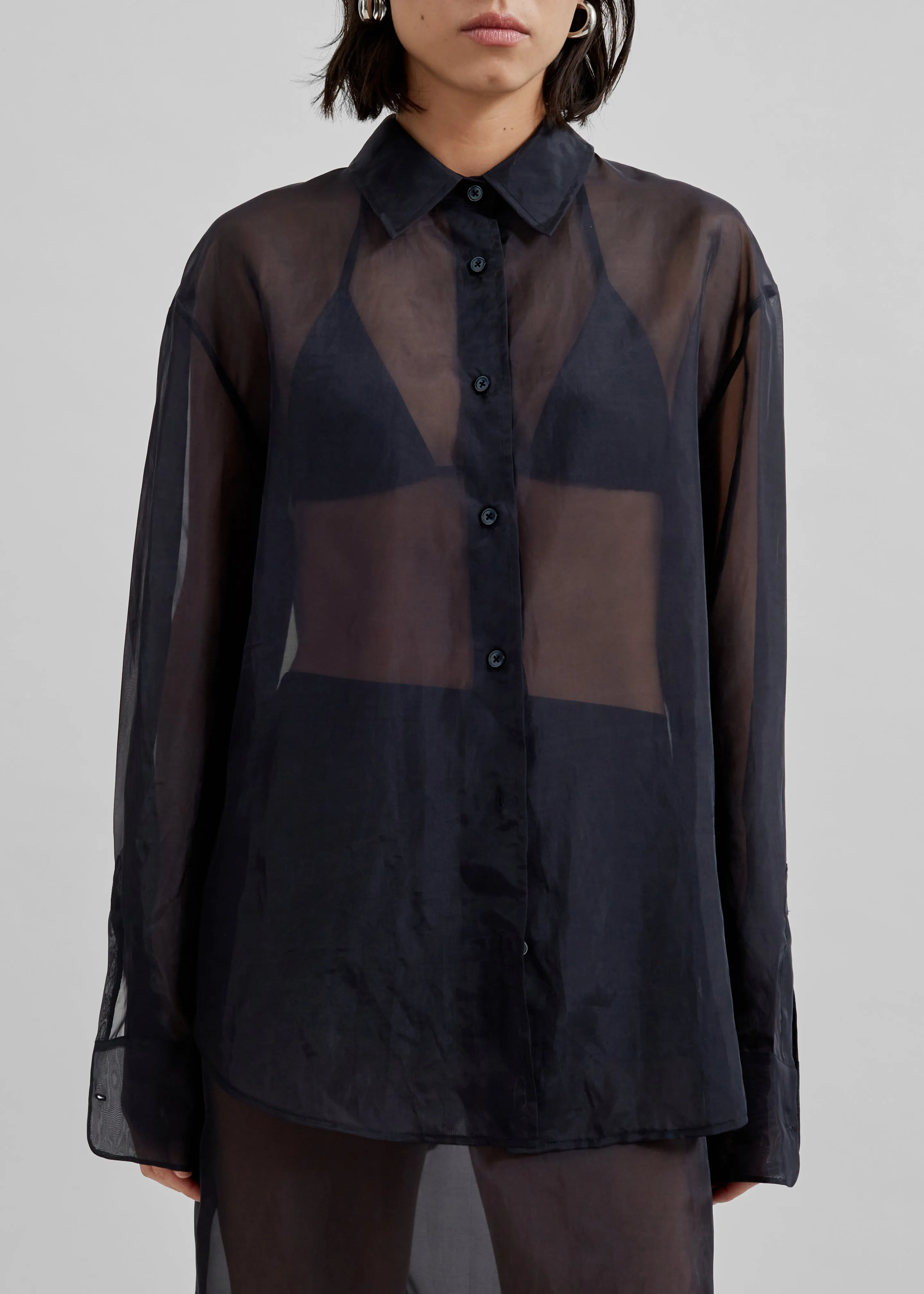 Peri Sheer Shirt - Black sold by Frankie Shop product image thumbnail 5