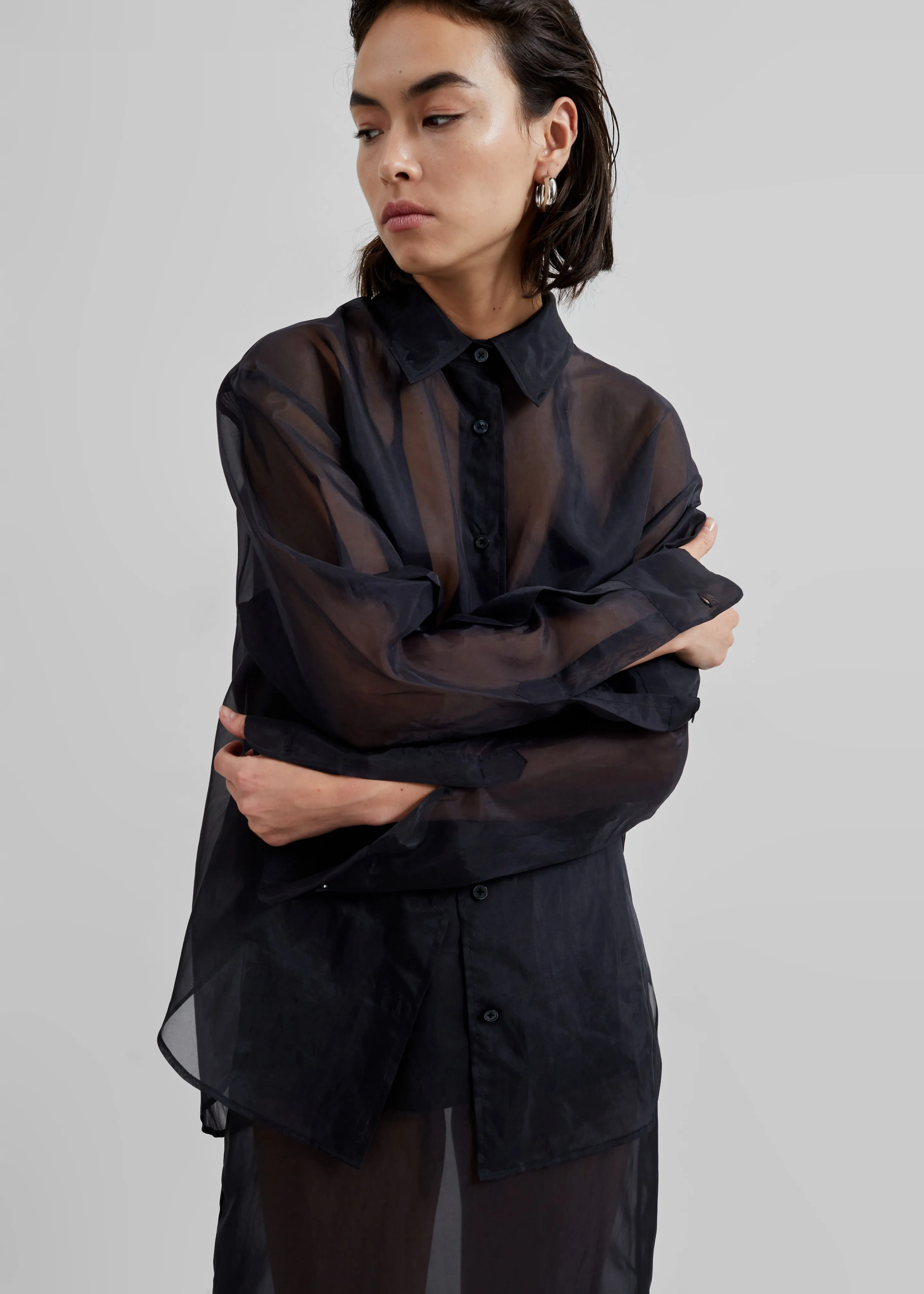 Peri Sheer Shirt - Black sold by Frankie Shop product image thumbnail 3
