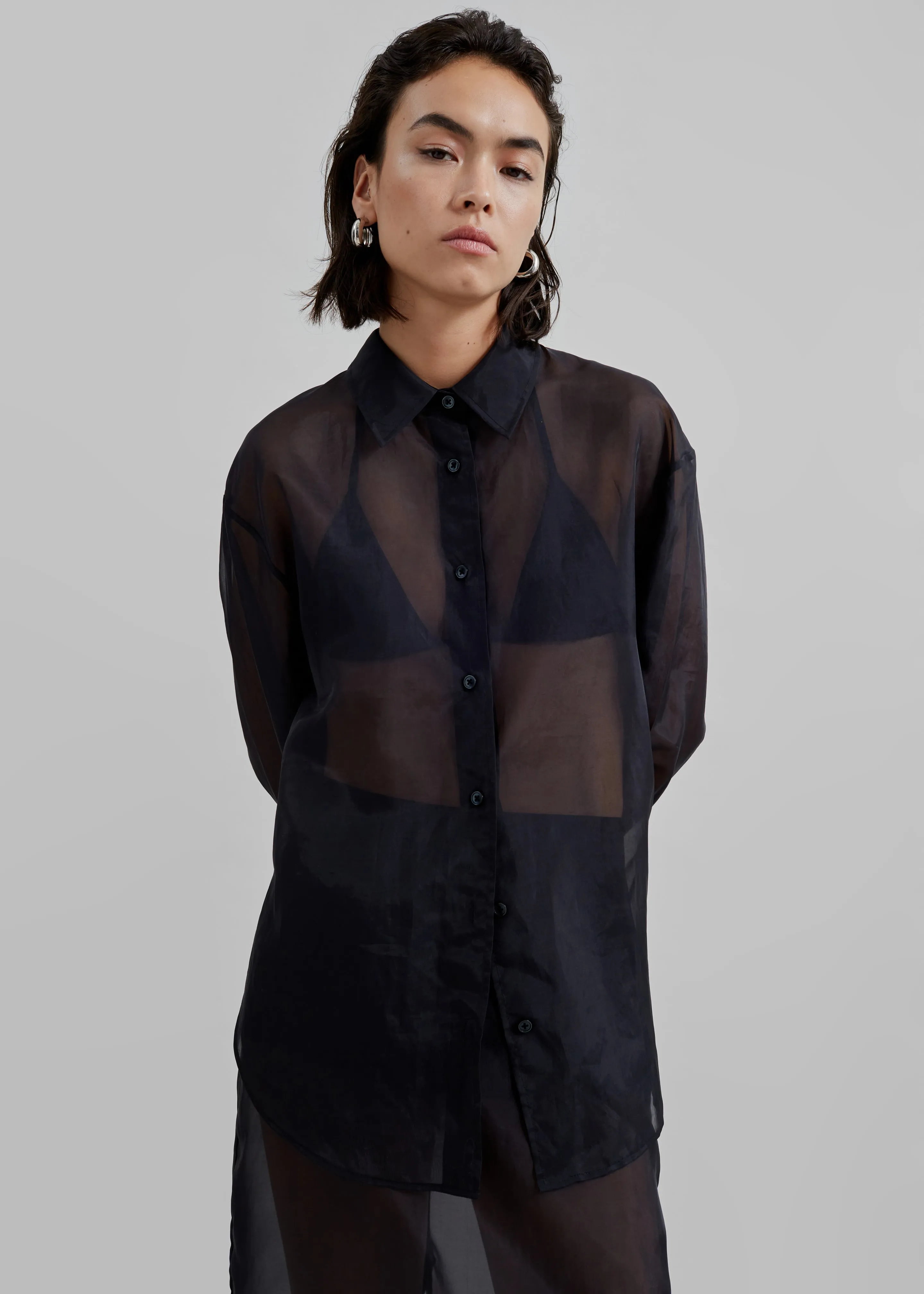 Peri Sheer Shirt - Black sold by Frankie Shop product image thumbnail 2