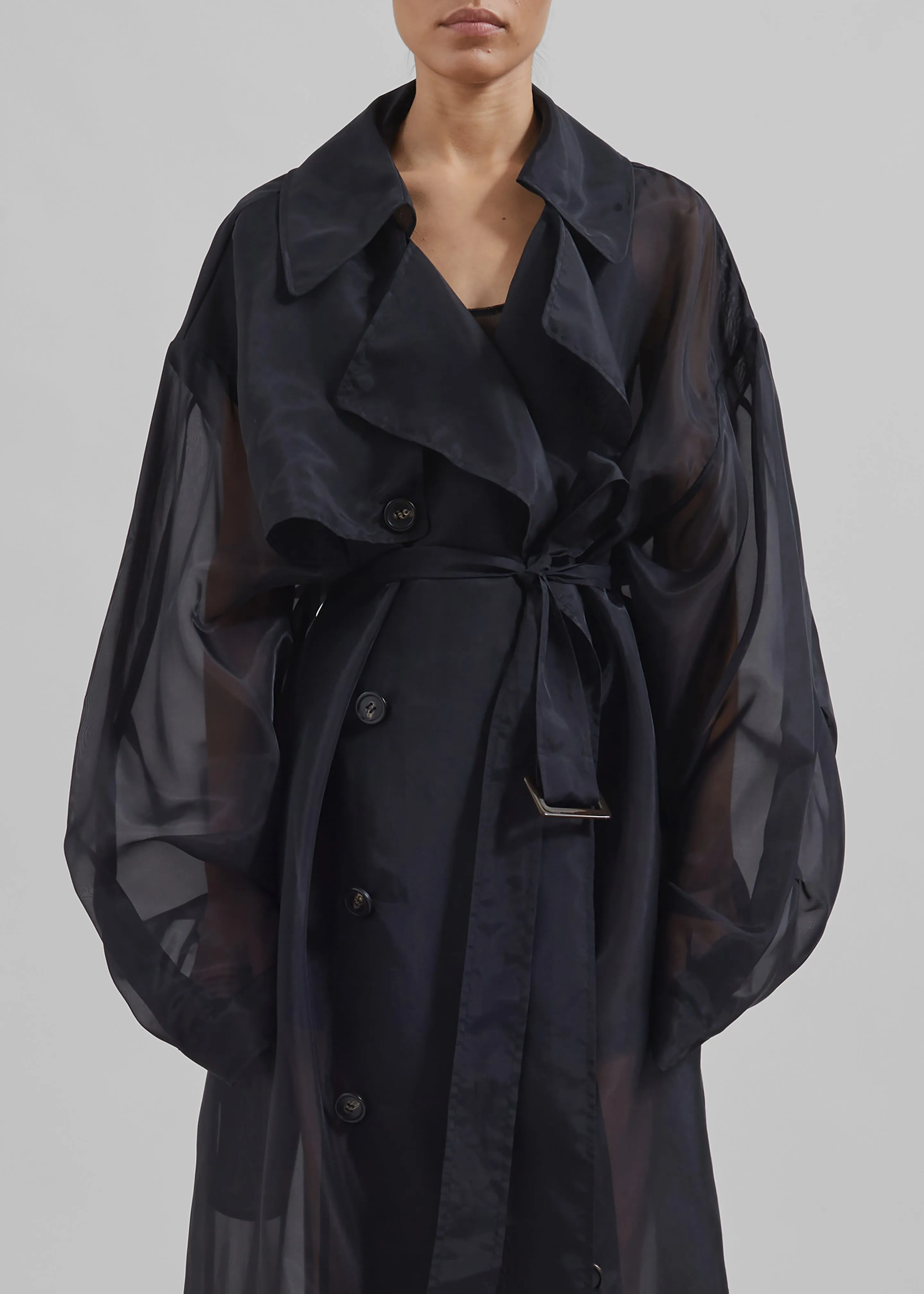 HYKE 24ss SHEER TWILL TRENCH COAT ブラック2 HYKE 24ss SHEER TWILL TRENCH COAT ブラック2 - メルカリ