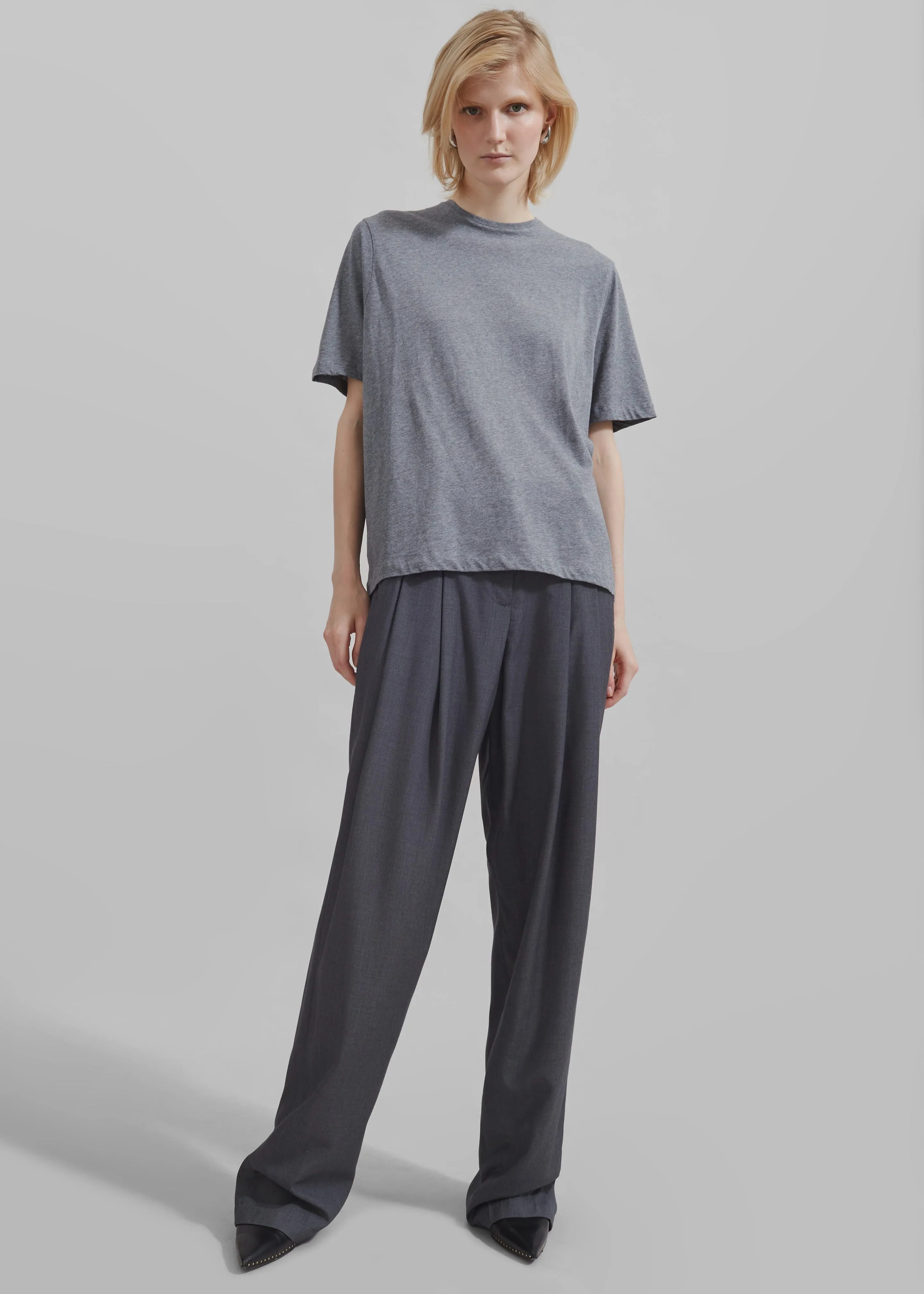 Harper Soft Organic T-Shirt - Dark Grey Melange sold by Frankie Shop product image thumbnail 2