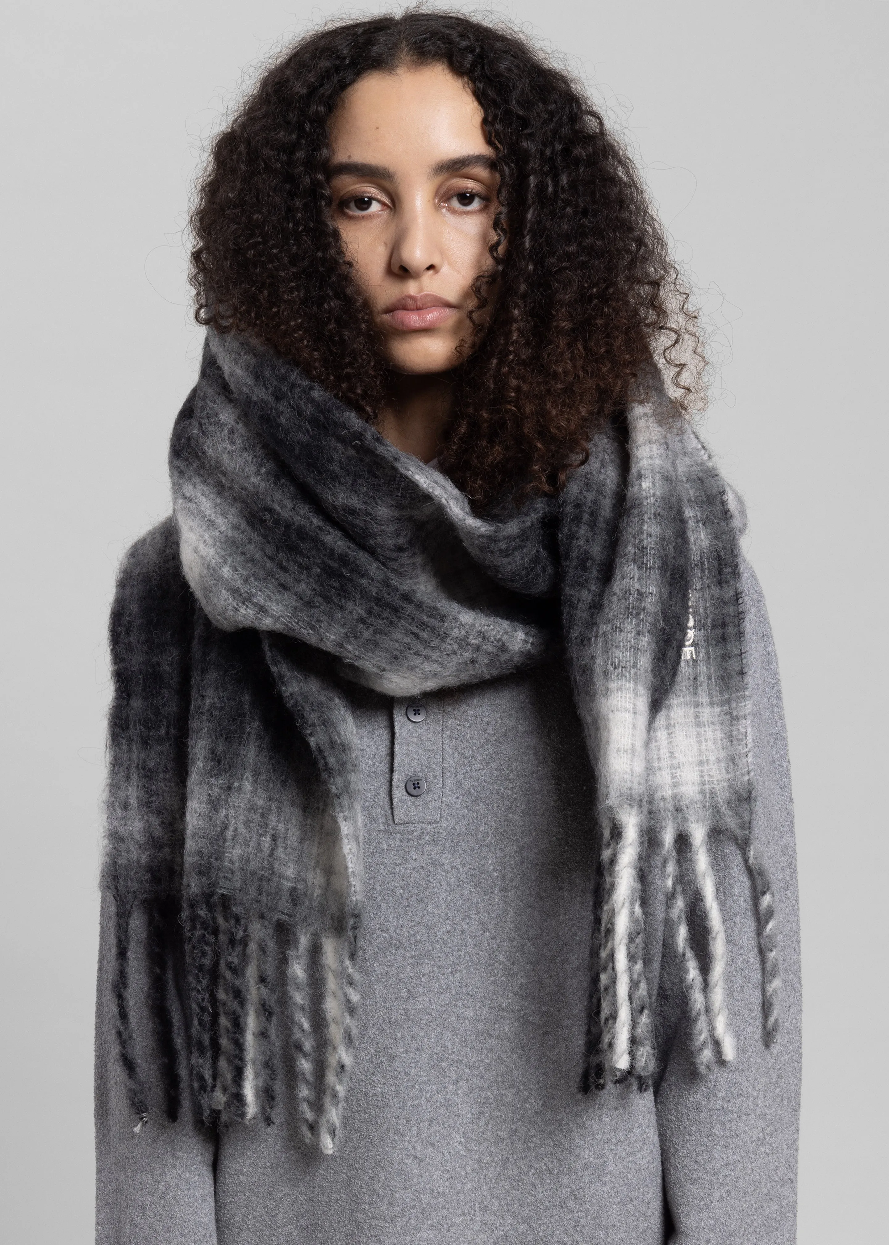 Samsøe Samsøe Alex Scarf - Petrified Oak Checkered sold by Frankie Shop product image thumbnail 5