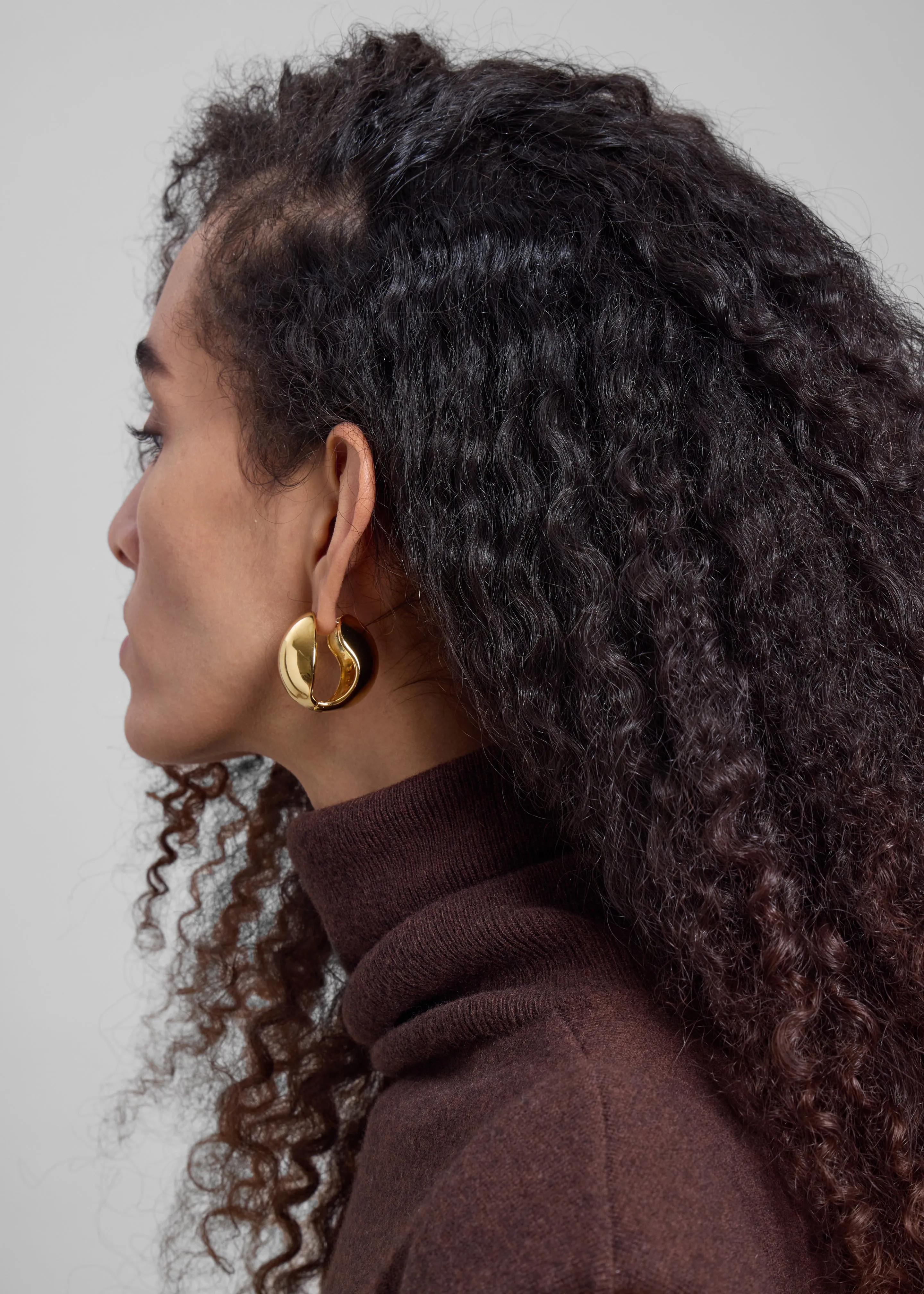 Coperni Creole Logo Earrings - Gold sold by Frankie Shop product image thumbnail 3