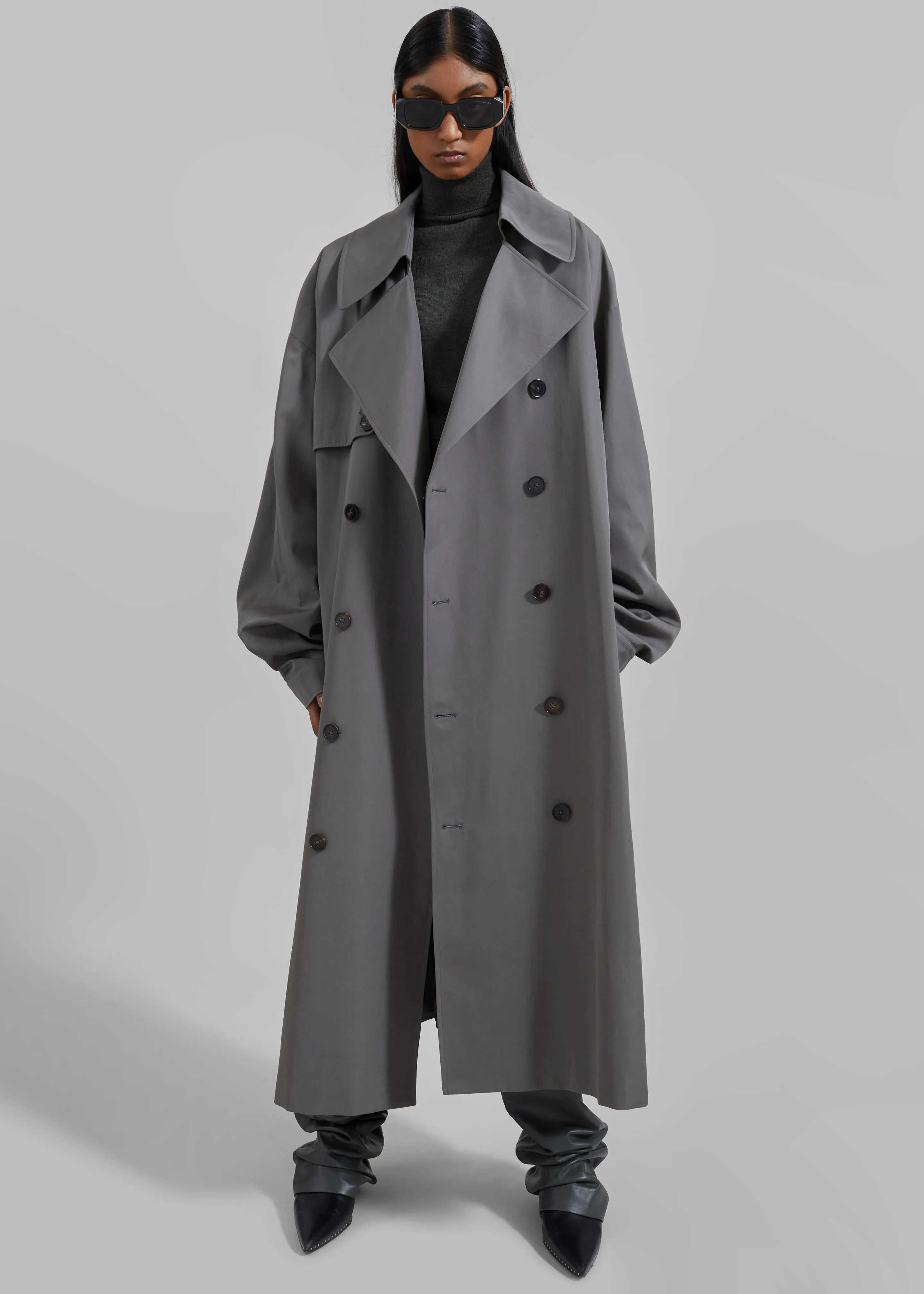 Mavis Oversized Trench - Grey sold by Frankie Shop product image thumbnail 3