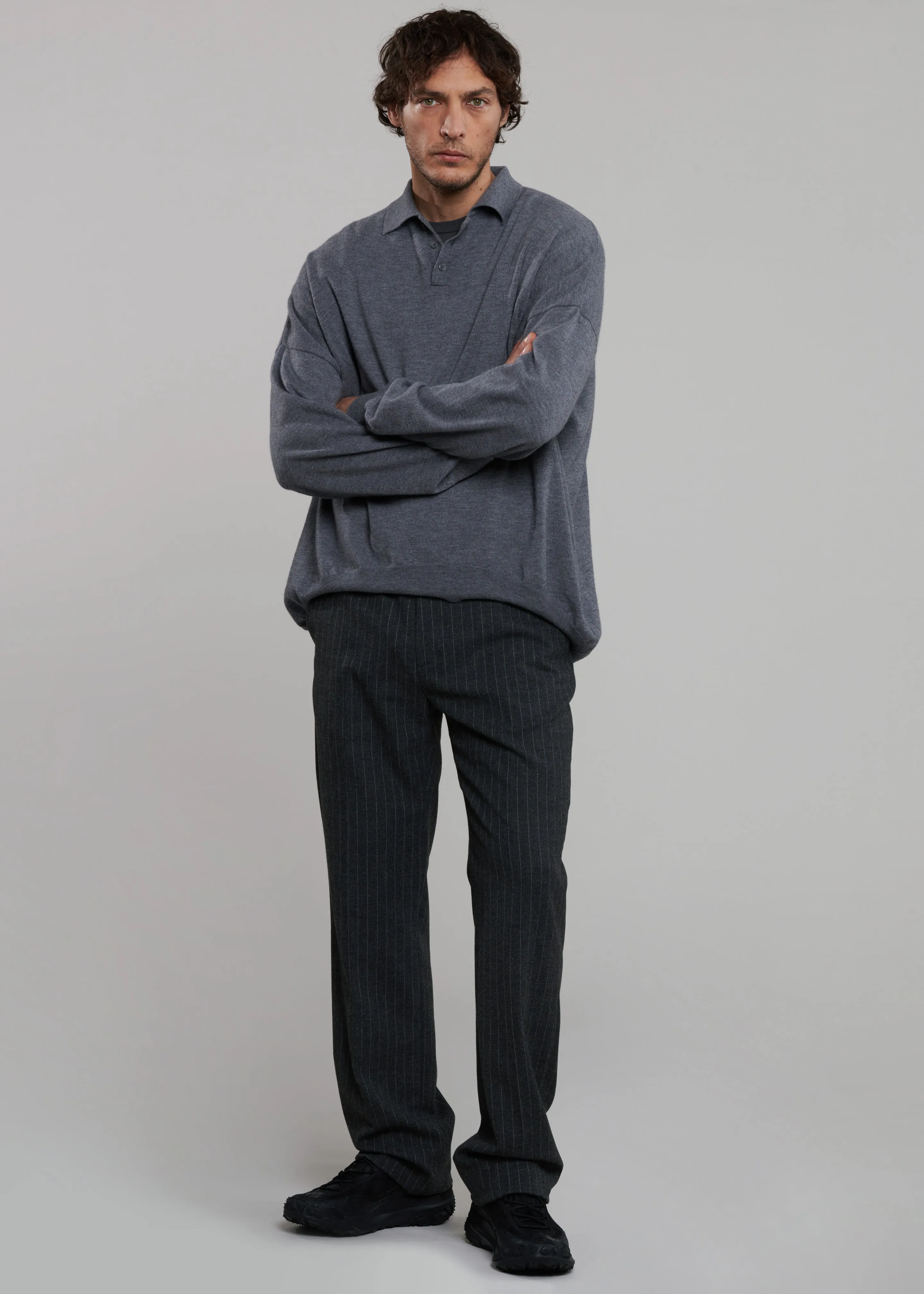 Mason Wool Trousers - Dark Grey/White Pinstripe sold by Frankie Shop product image thumbnail 5