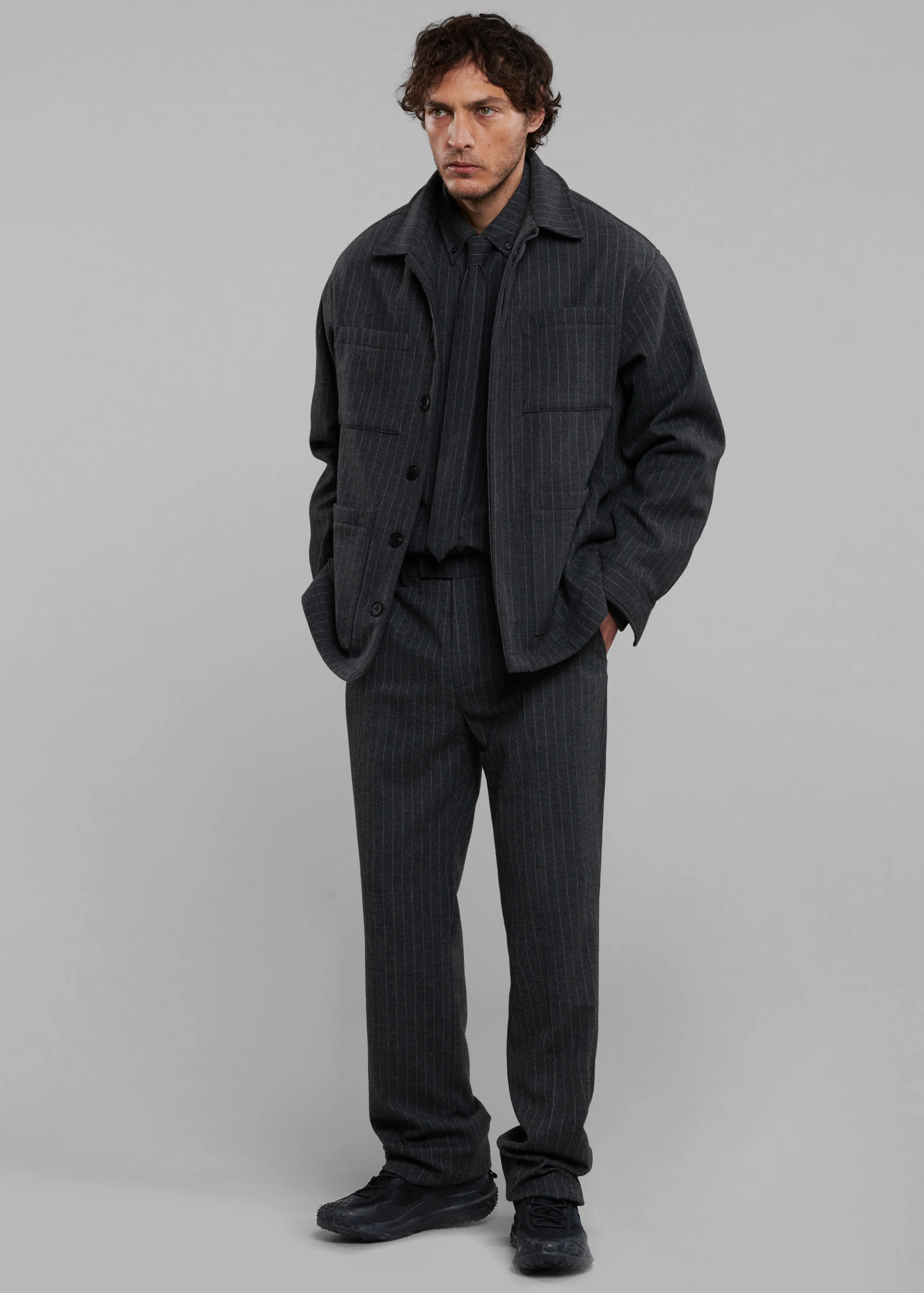 Mason Wool Trousers - Dark Grey/White Pinstripe sold by Frankie Shop product image thumbnail 4