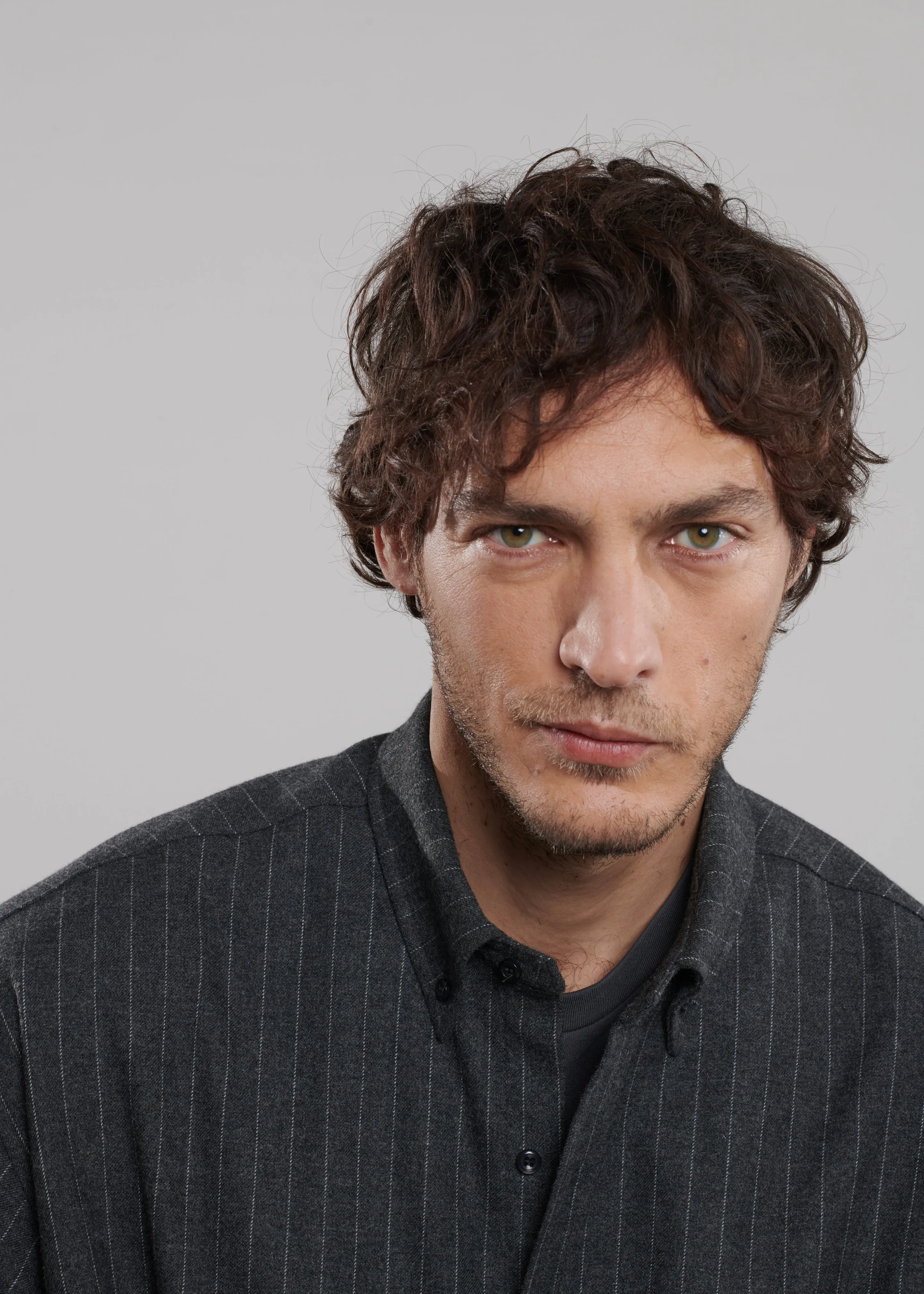 Mason Wool Button Up Shirt - Dark Grey/White Pinstripe sold by Frankie Shop product image thumbnail 5