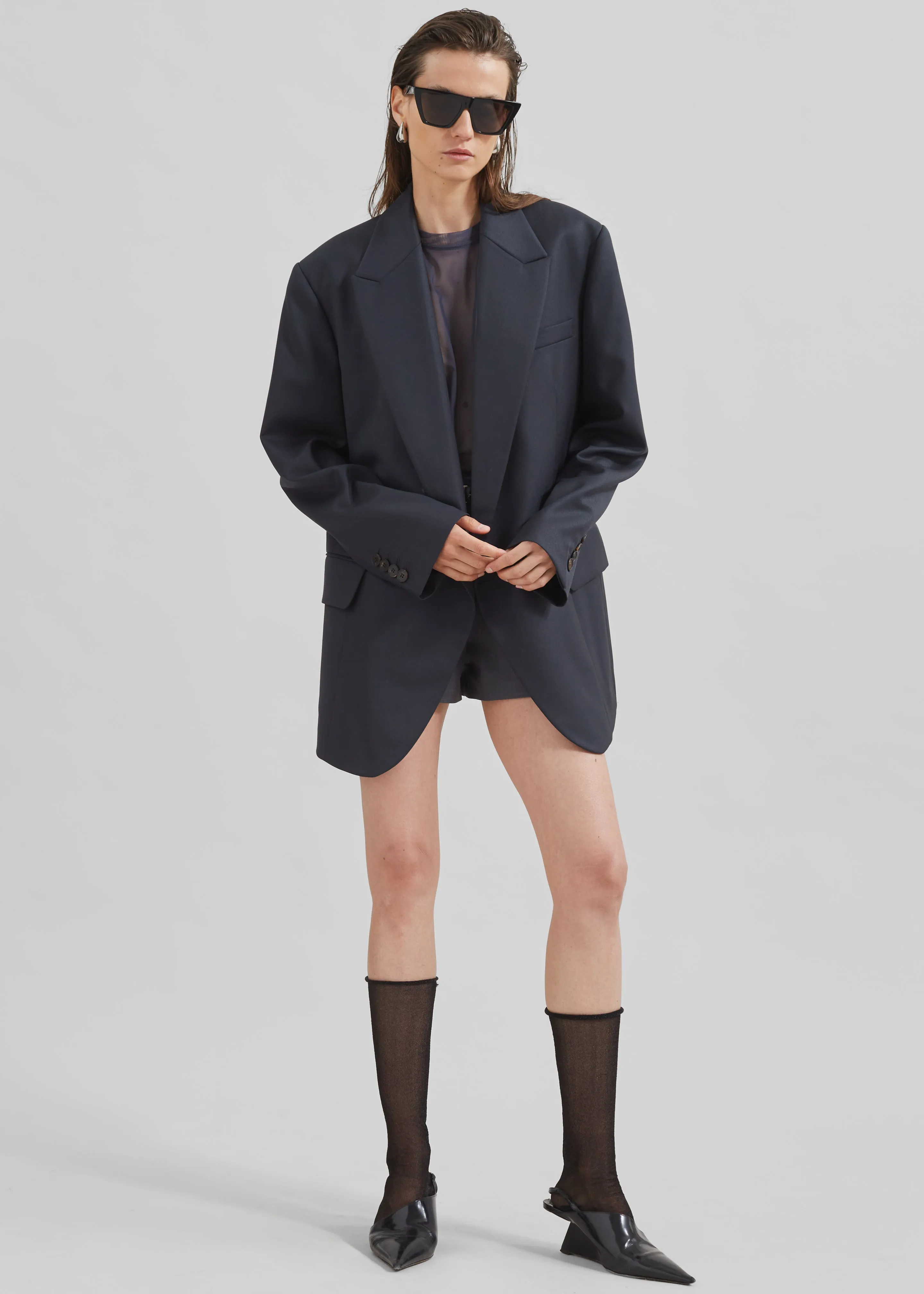 Low Classic Classic Double Blazer - Blue Green sold by Frankie Shop product image thumbnail 4