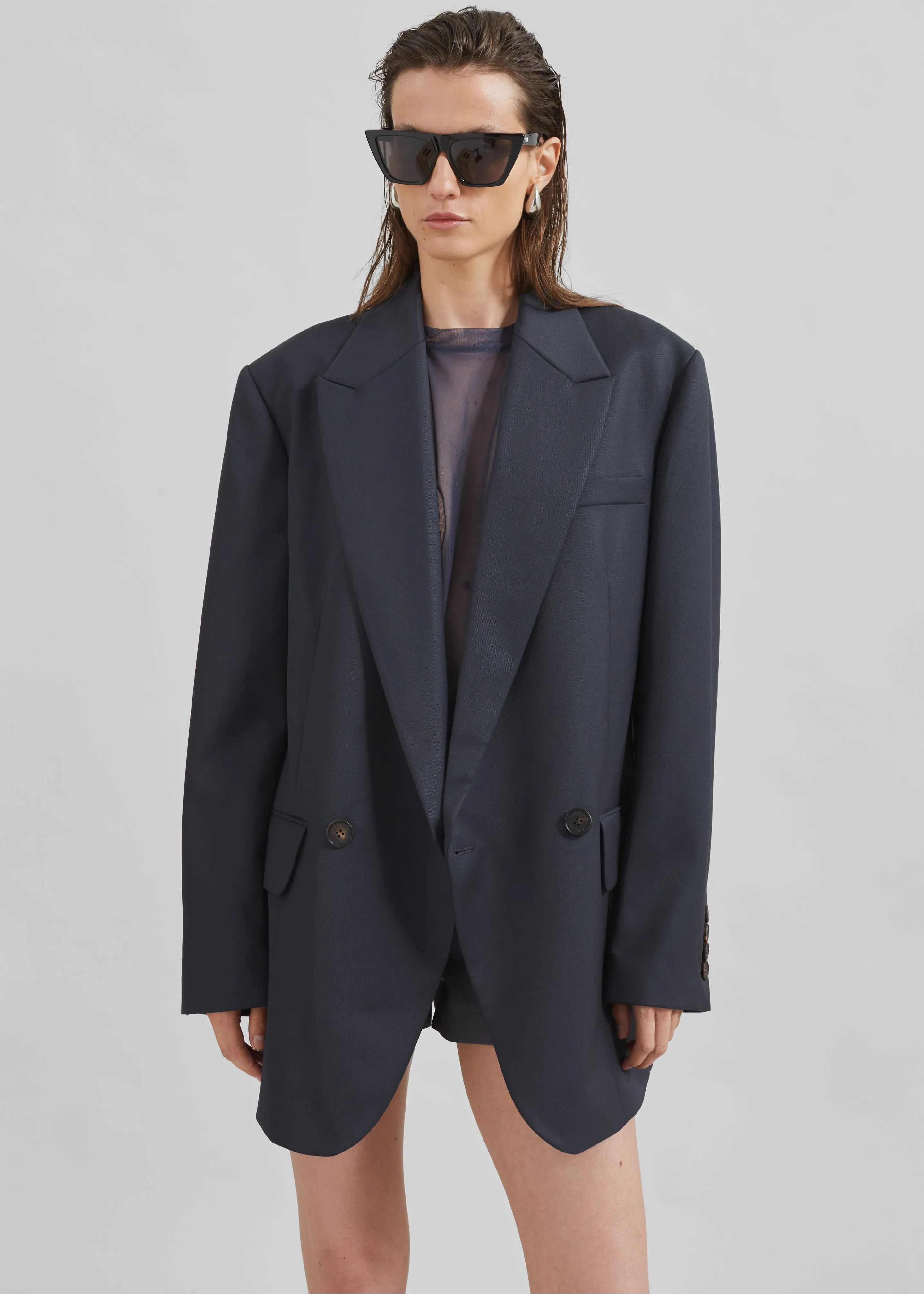 Low Classic Classic Double Blazer - Blue Green sold by Frankie Shop