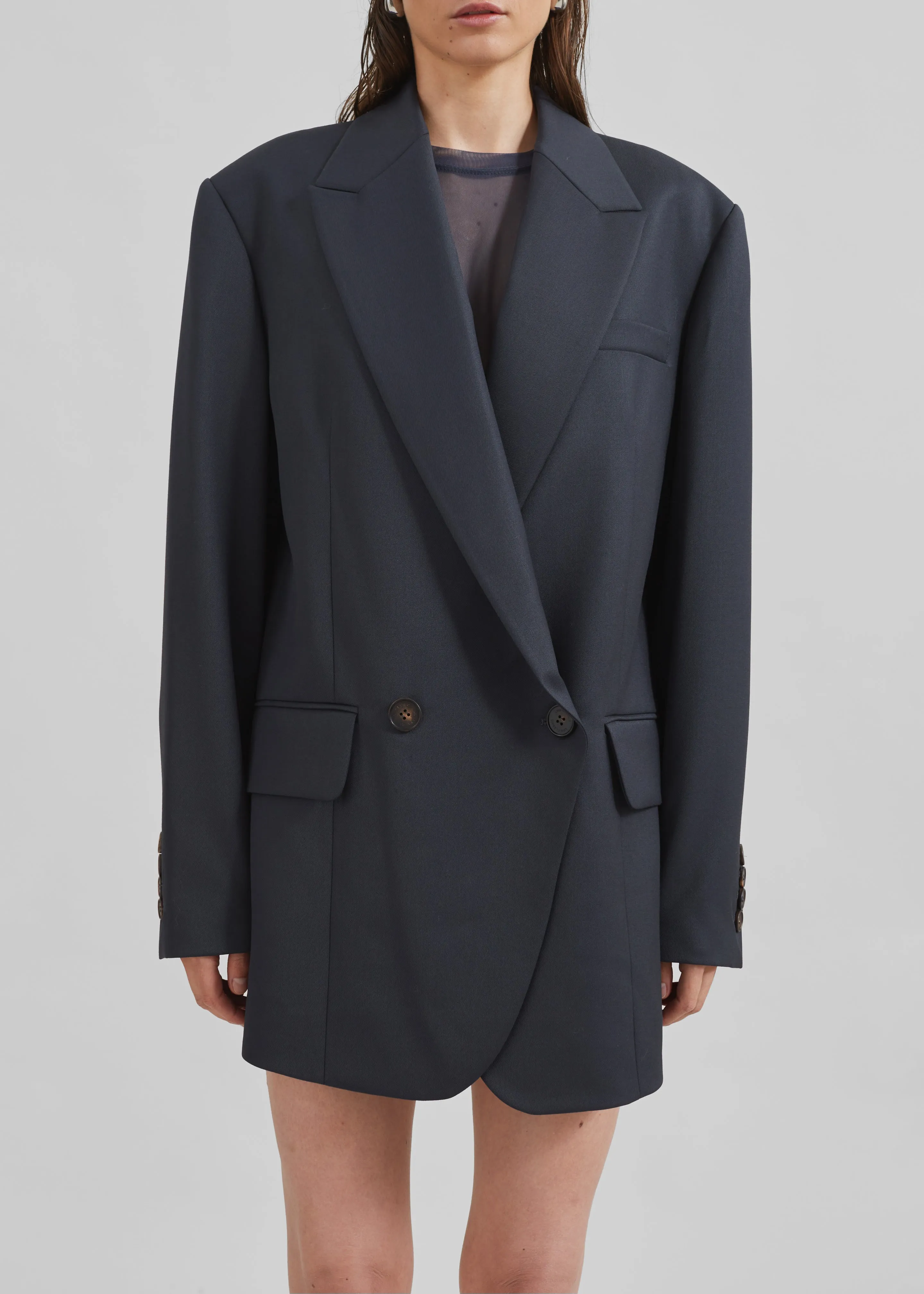 Low Classic Classic Double Blazer - Blue Green sold by Frankie Shop product image thumbnail 3