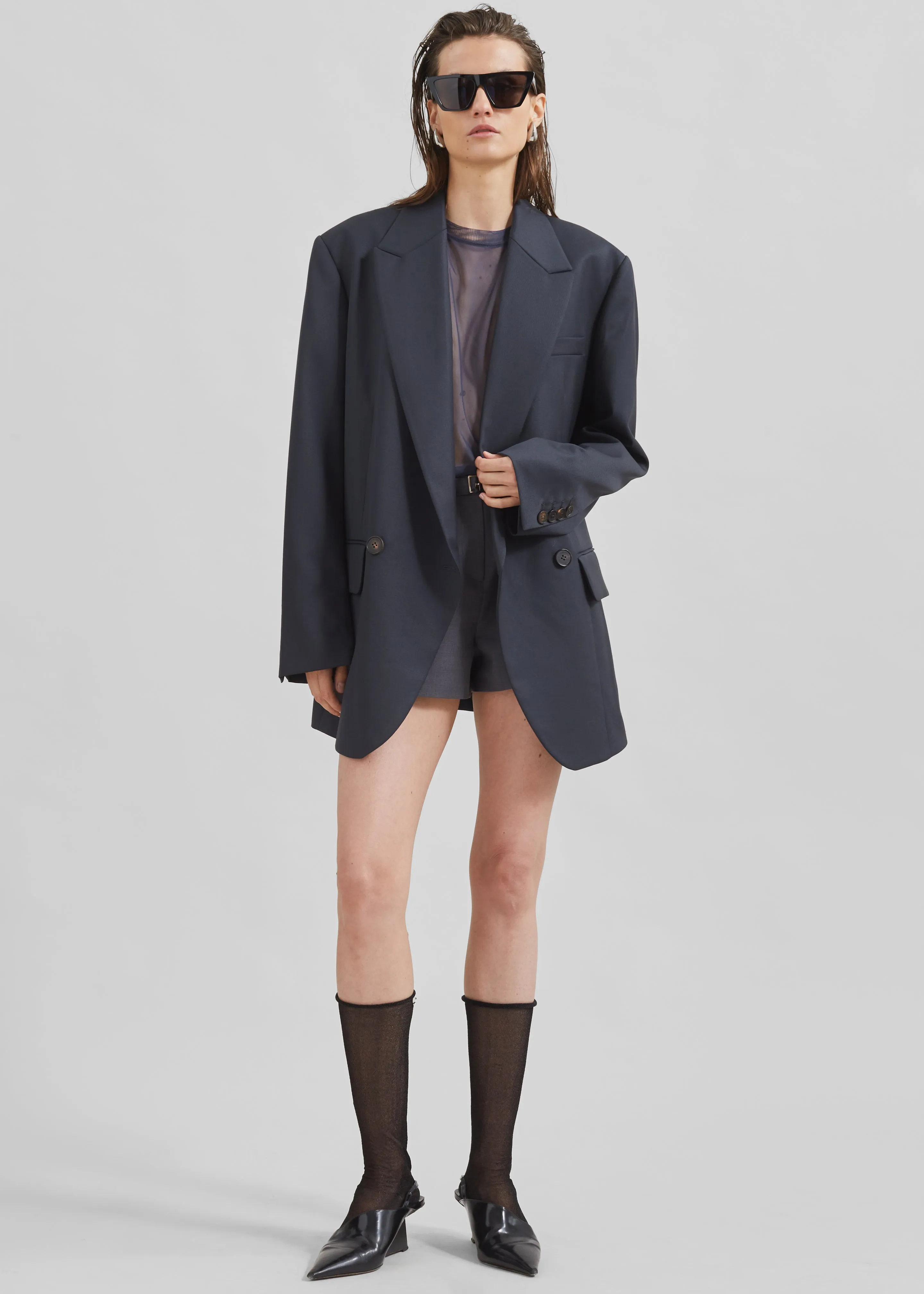 Low Classic Classic Double Blazer - Blue Green sold by Frankie Shop product image thumbnail 2