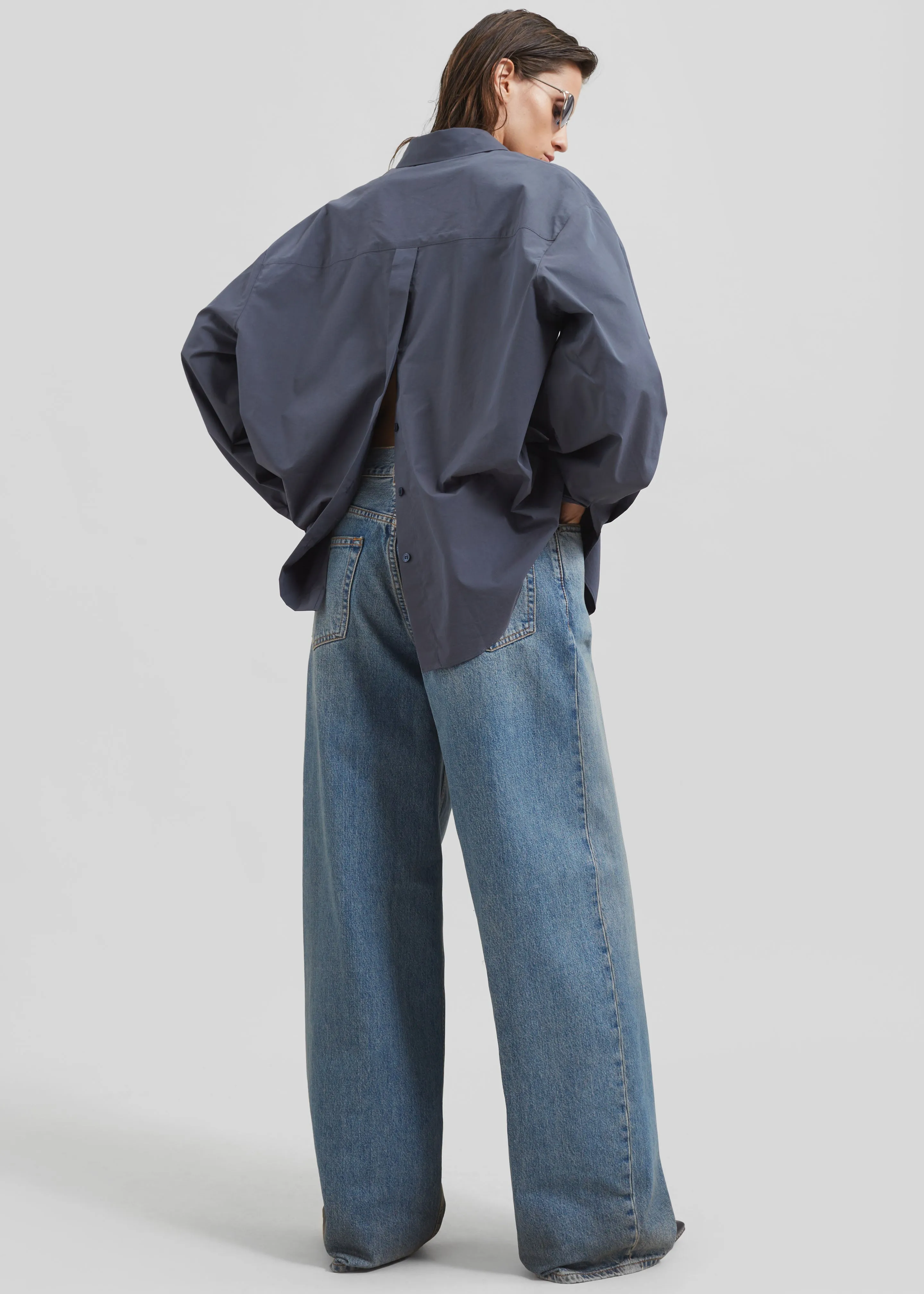 Kae Back Slit Button Up Shirt - Charcoal sold by Frankie Shop product image thumbnail 2