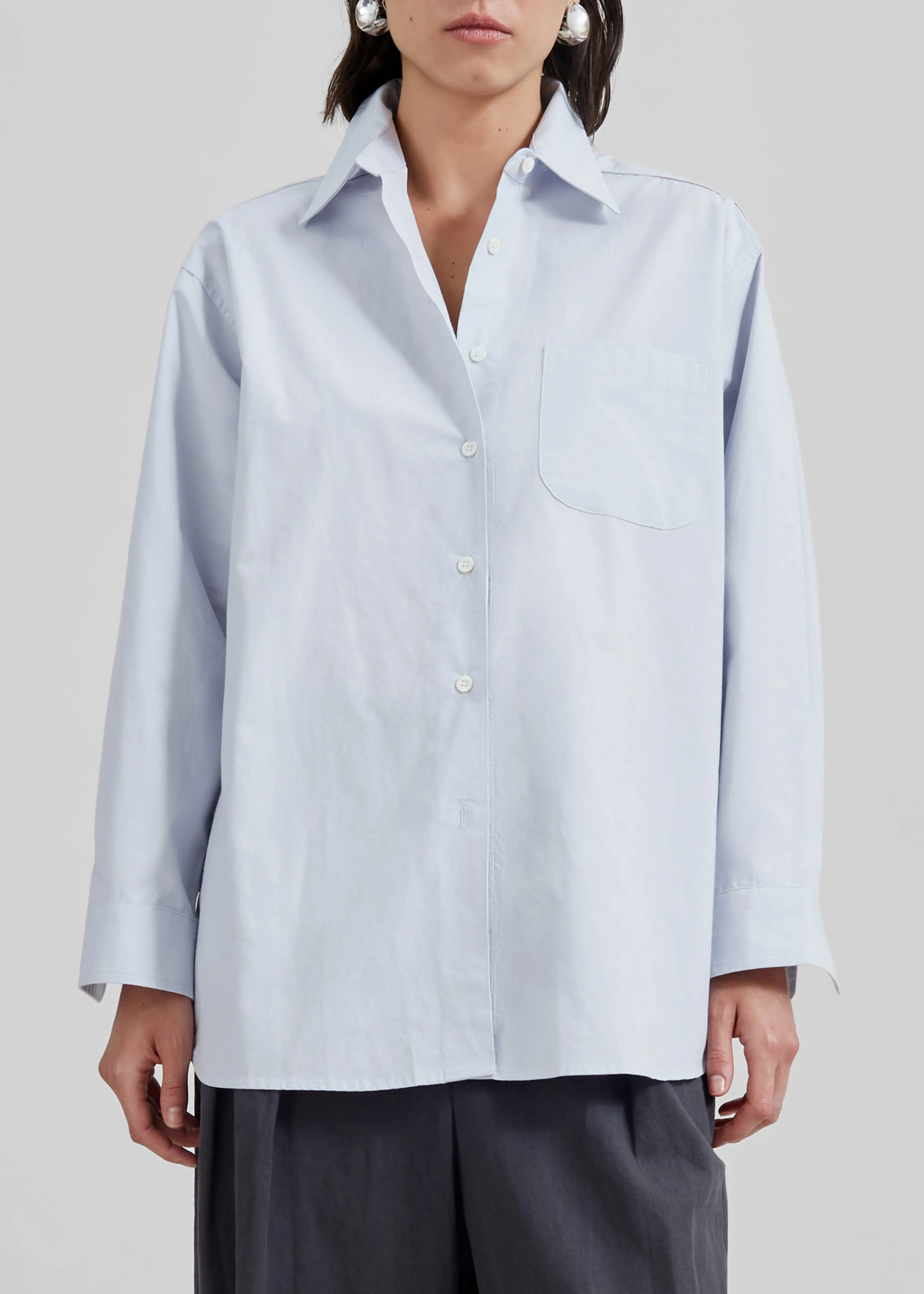 Jody Button Up Shirt - Light Blue sold by Frankie Shop product image thumbnail 5