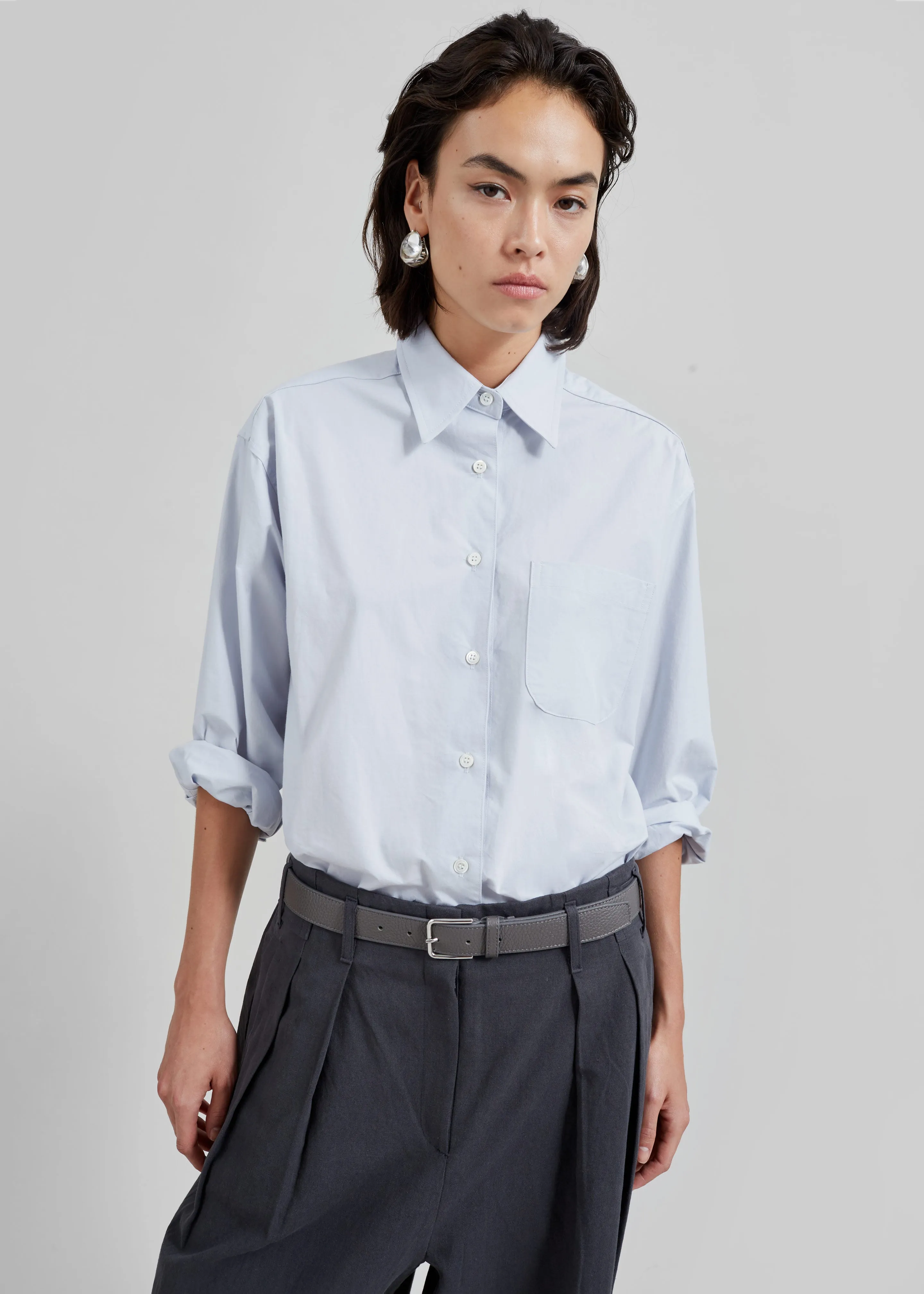 Jody Button Up Shirt - Light Blue sold by Frankie Shop