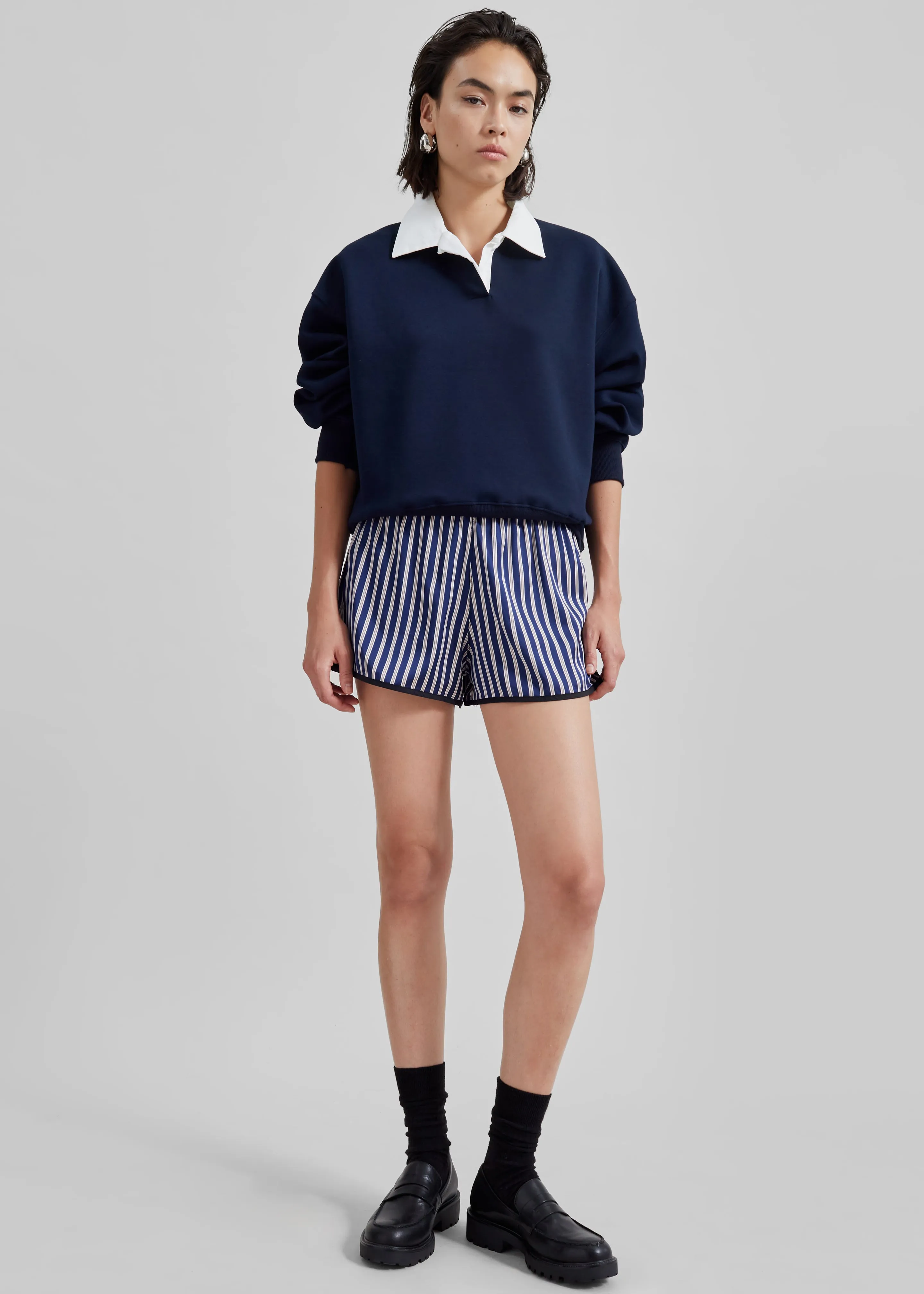 Edwin Boxy Sweatshirt - Navy sold by Frankie Shop