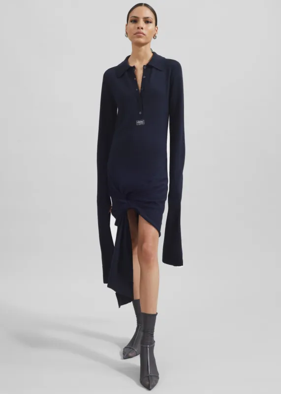 Coperni Knotted Sleeved Dress - Blue sold by Frankie Shop