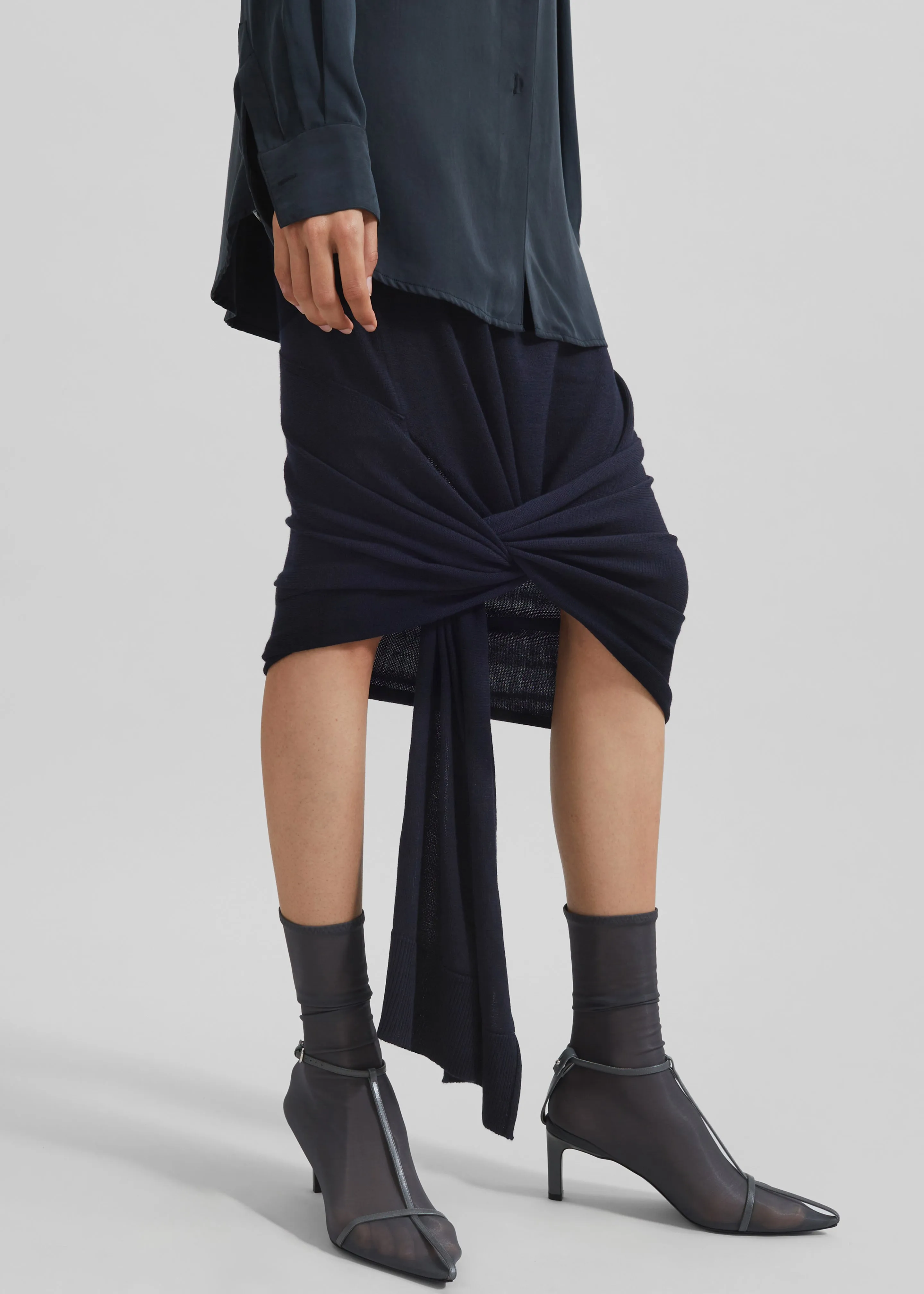 Coperni Knotted Bottom Skirt - Blue sold by Frankie Shop product image thumbnail 4