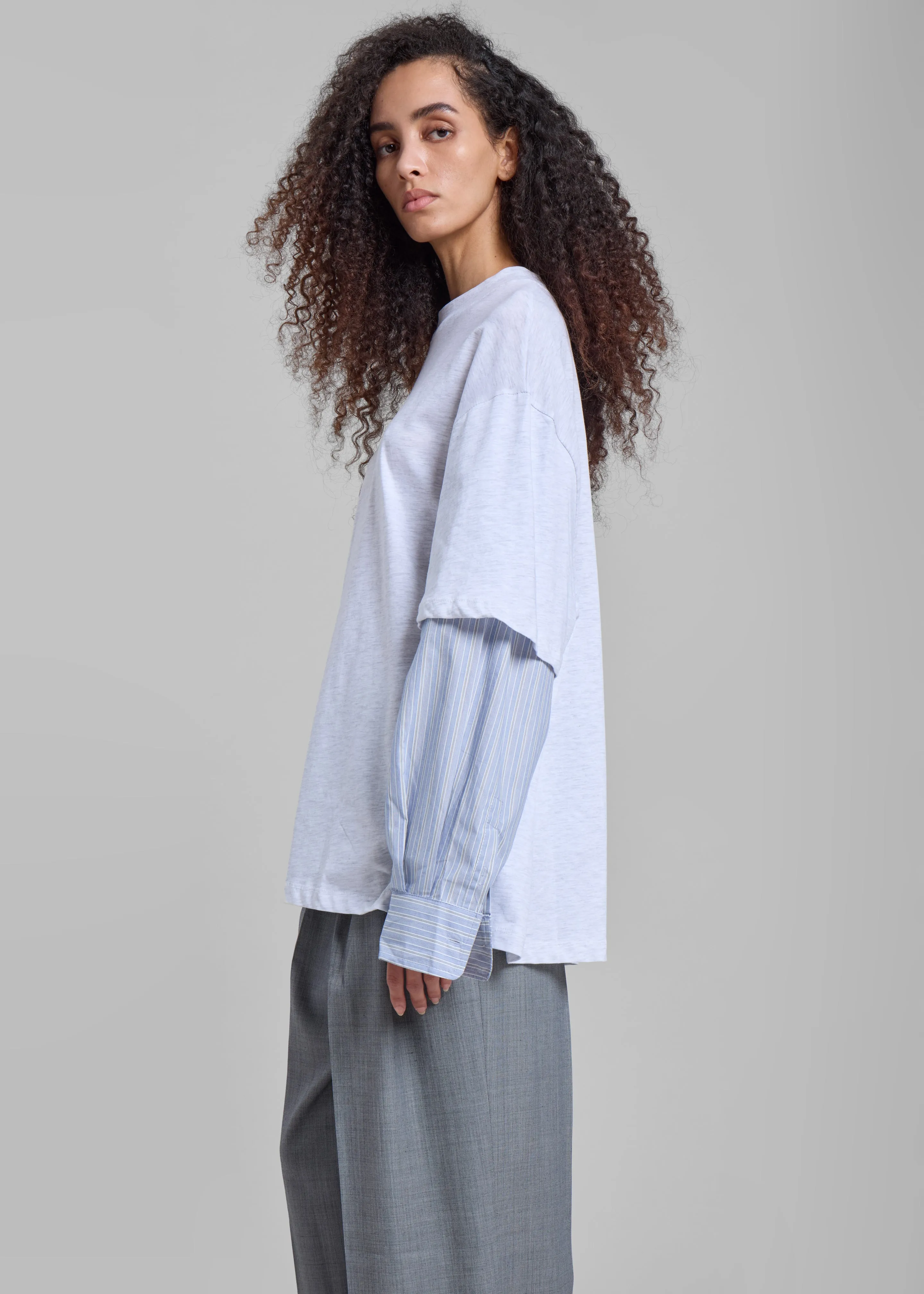 Bryton Layered Tee - Light Grey/Blue sold by Frankie Shop product image thumbnail 4