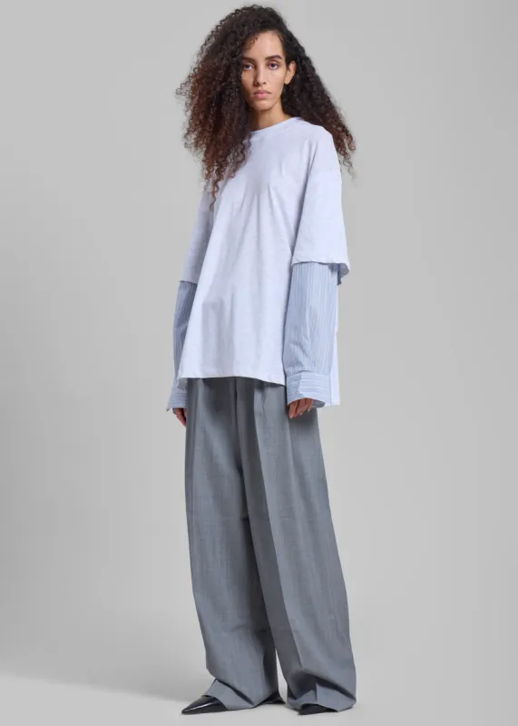 Bryton Layered Tee - Light Grey/Blue sold by Frankie Shop