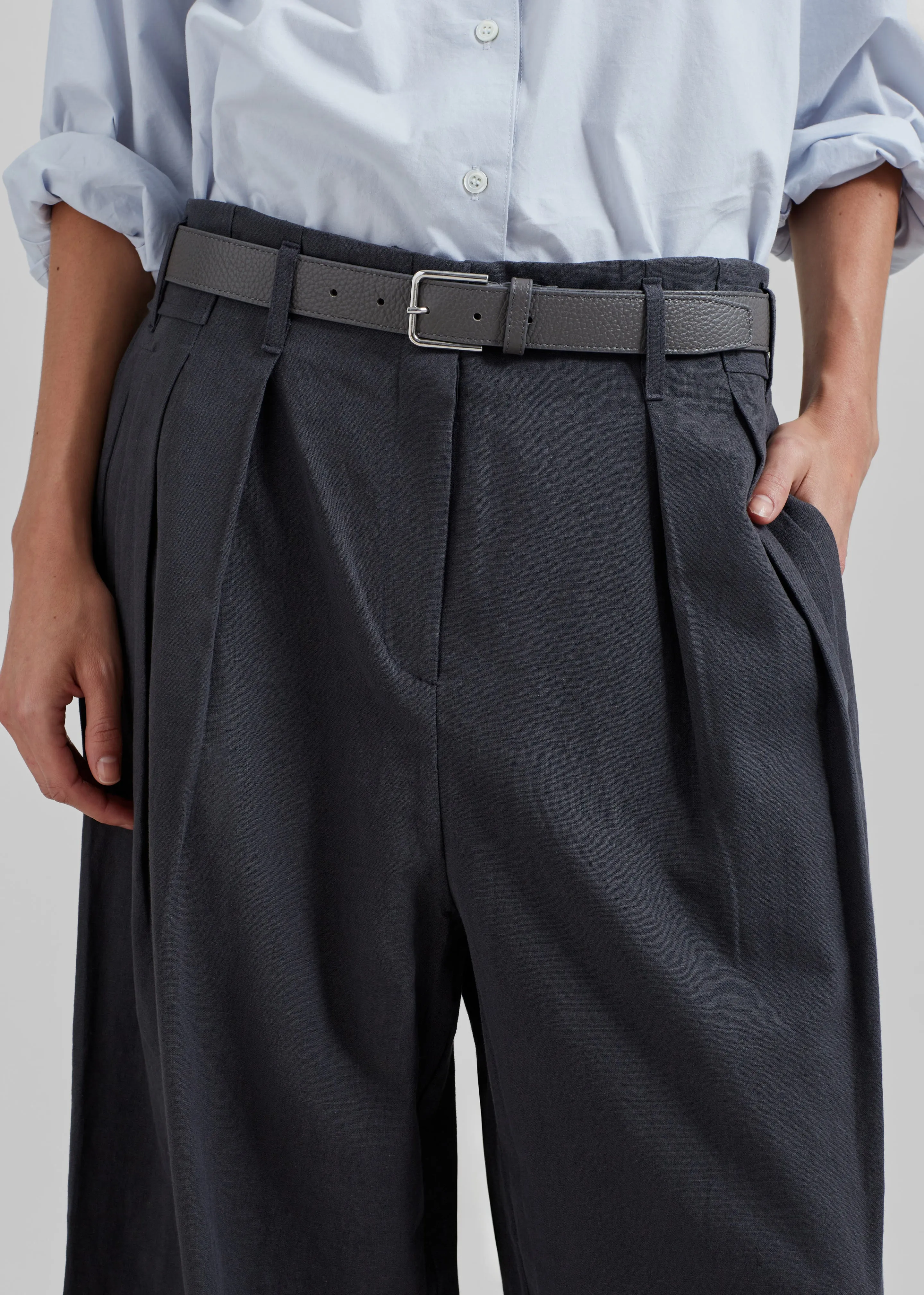 Branson Cotton Wide Pants - Charcoal sold by Frankie Shop product image thumbnail 3