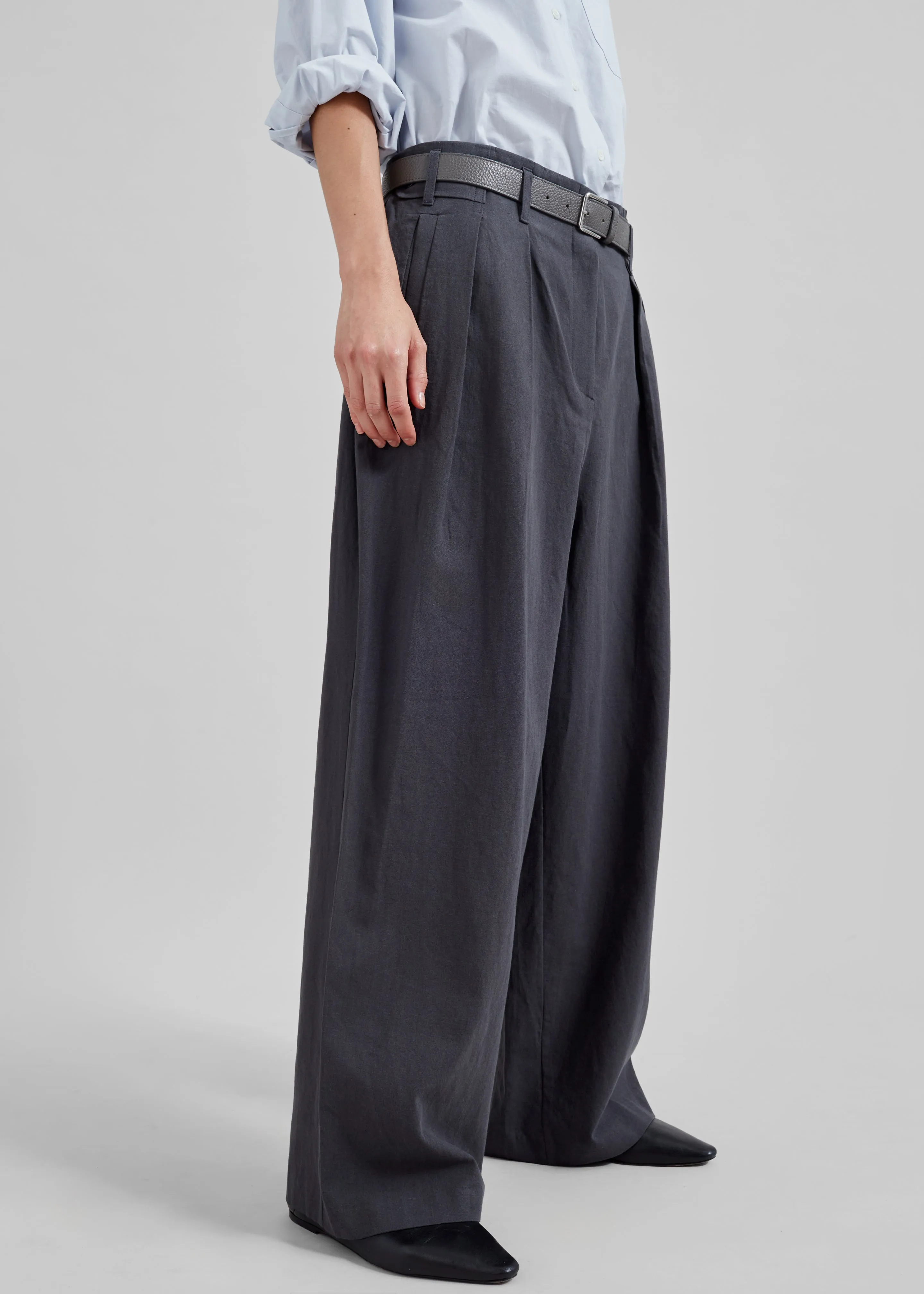 Branson Cotton Wide Pants - Charcoal sold by Frankie Shop product image thumbnail 4