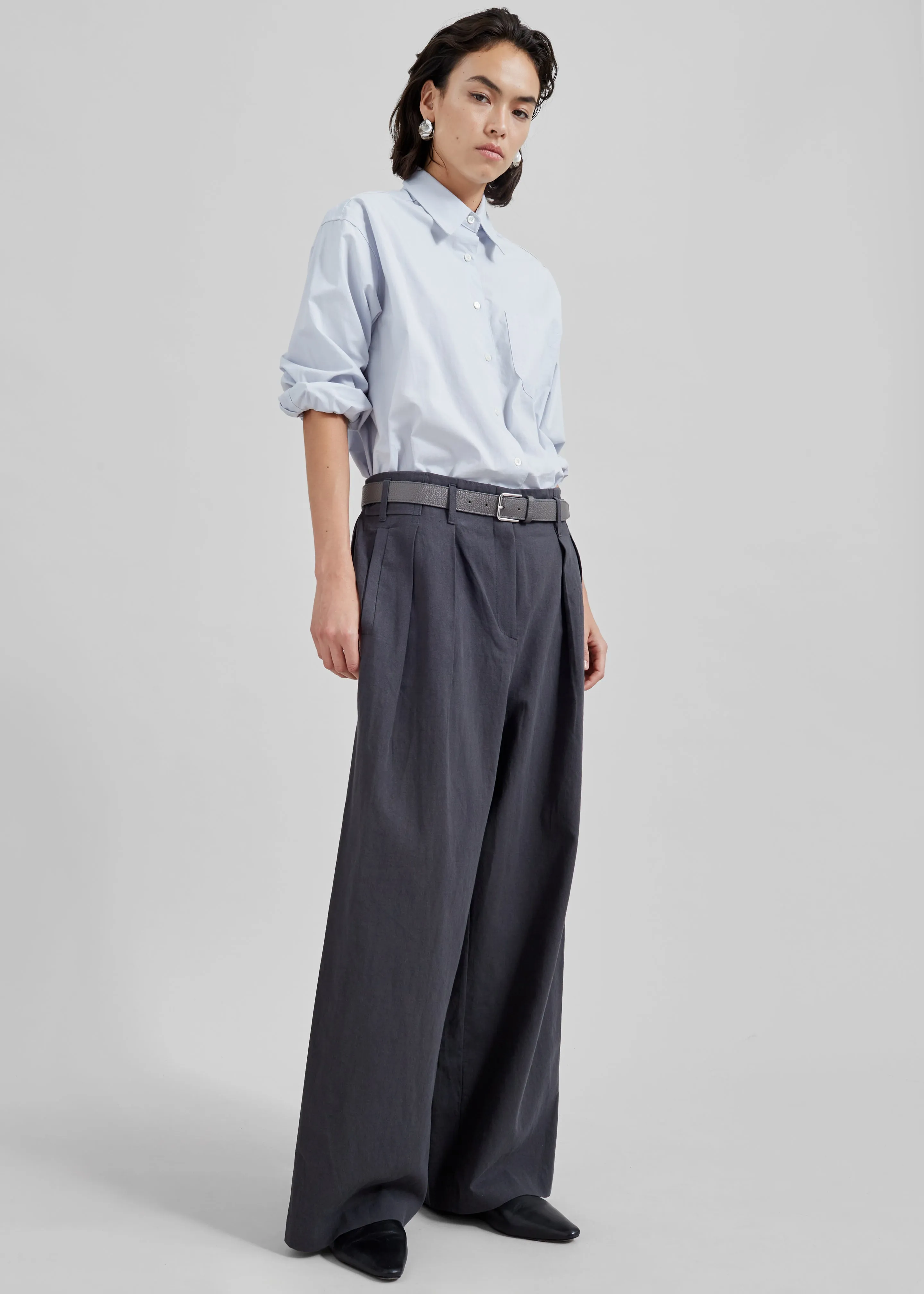 Branson Cotton Wide Pants - Charcoal sold by Frankie Shop product image thumbnail 2