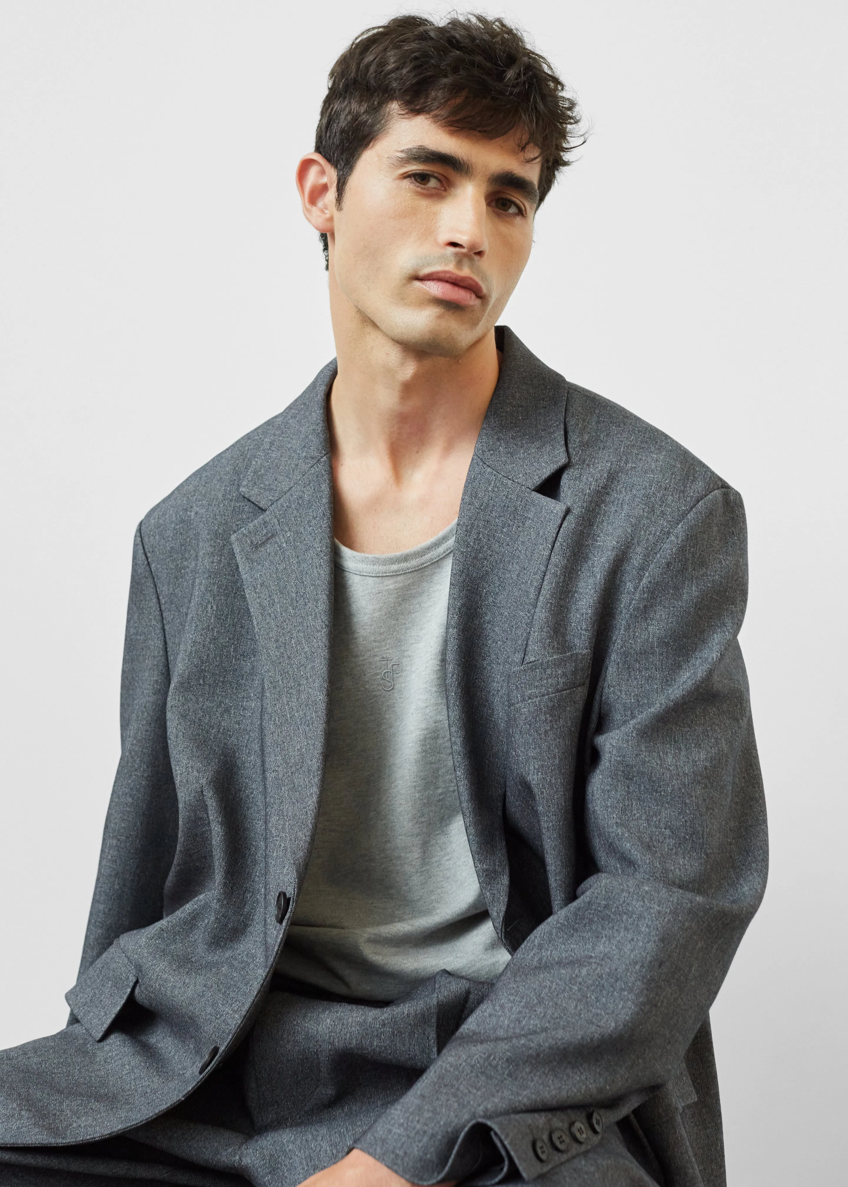 Beo Blazer - Grey Melange sold by Frankie Shop
