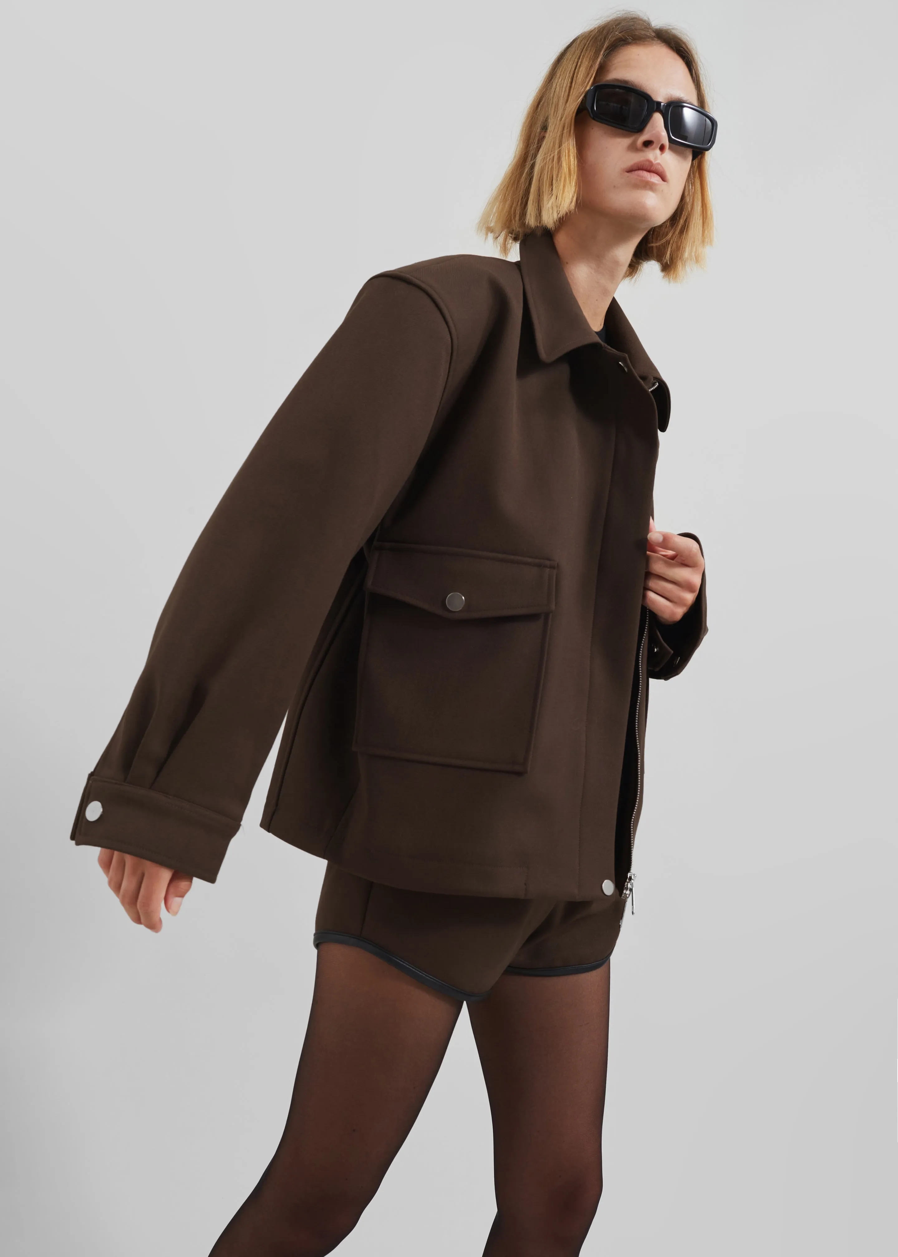 Neri Cropped Jacket - Brown sold by Frankie Shop product image thumbnail 2