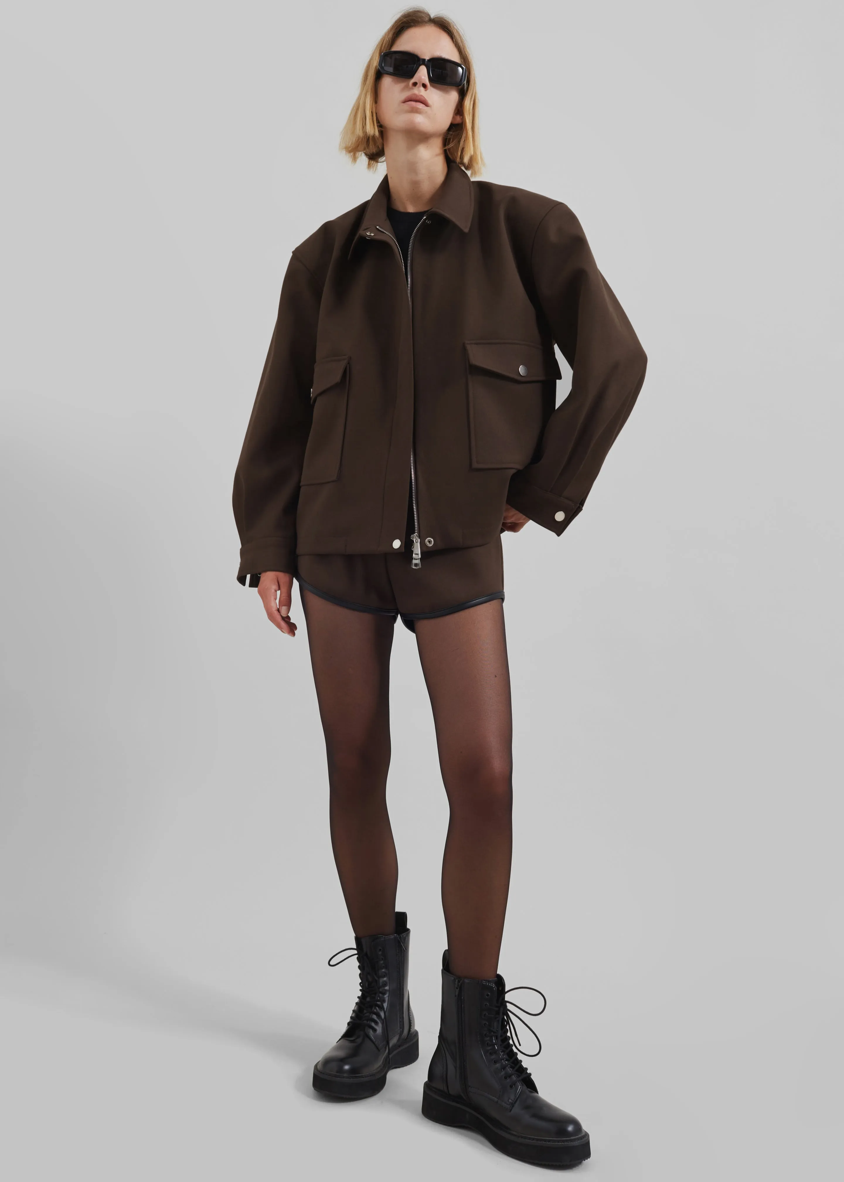 Neri Cropped Jacket - Brown sold by Frankie Shop
