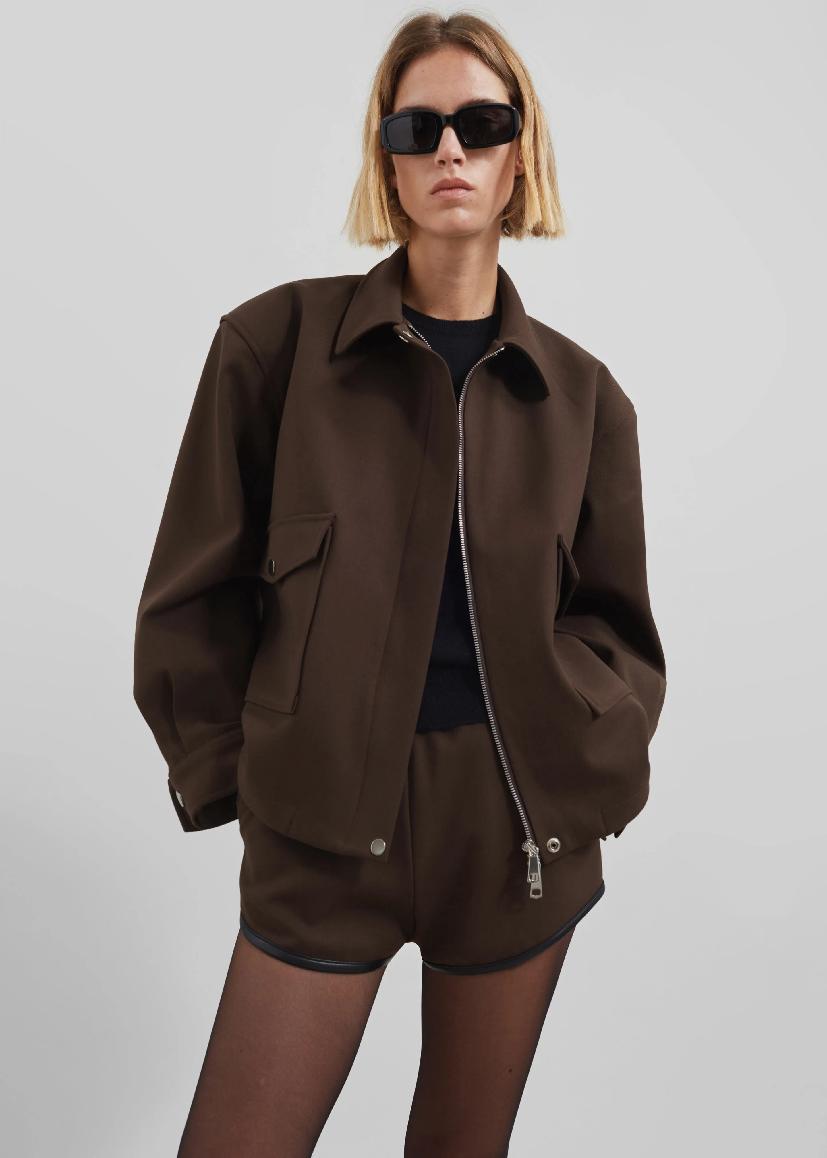 Neri Cropped Jacket - Brown sold by Frankie Shop product image thumbnail 4