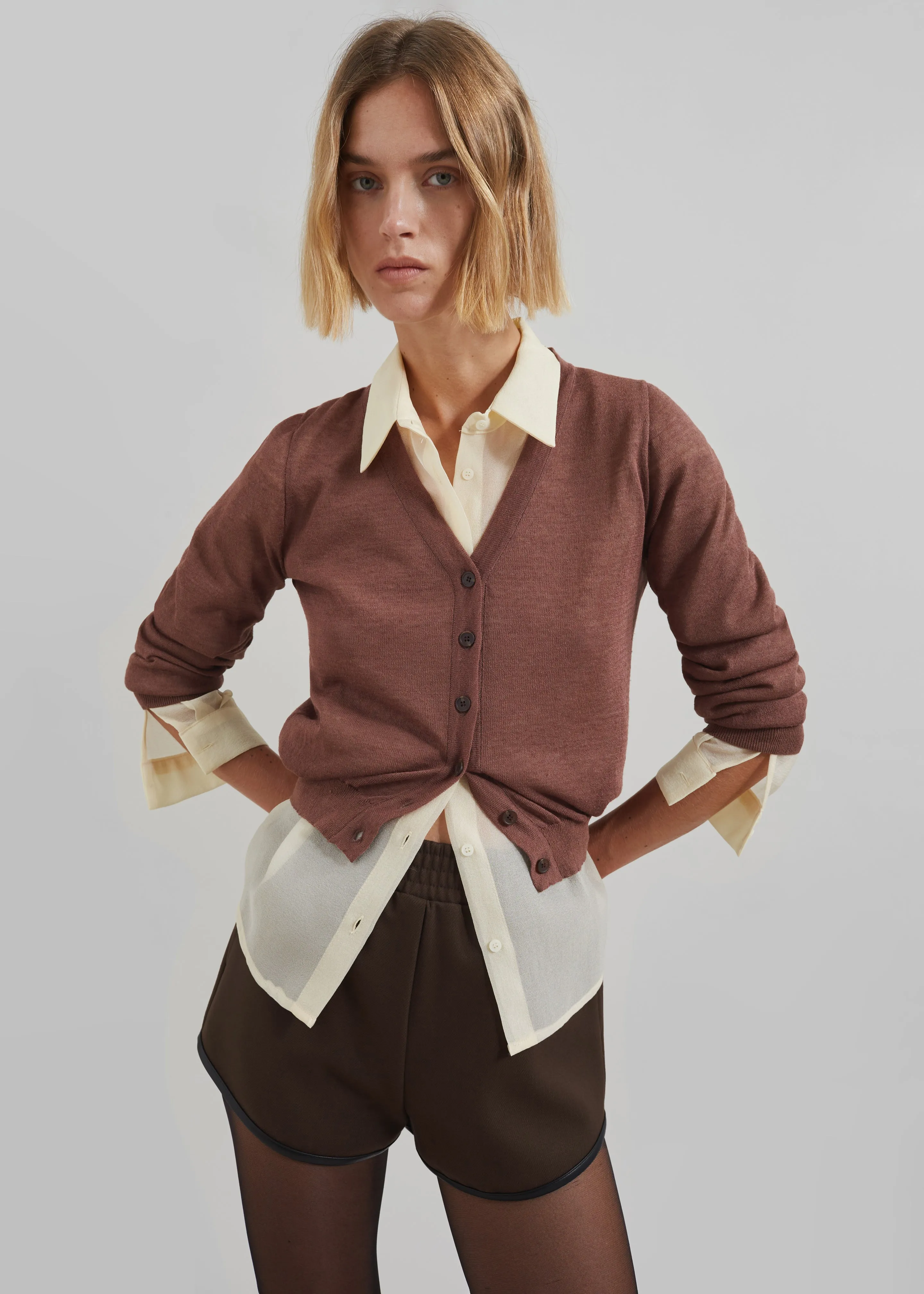 Neri Mini Shorts - Brown sold by Frankie Shop