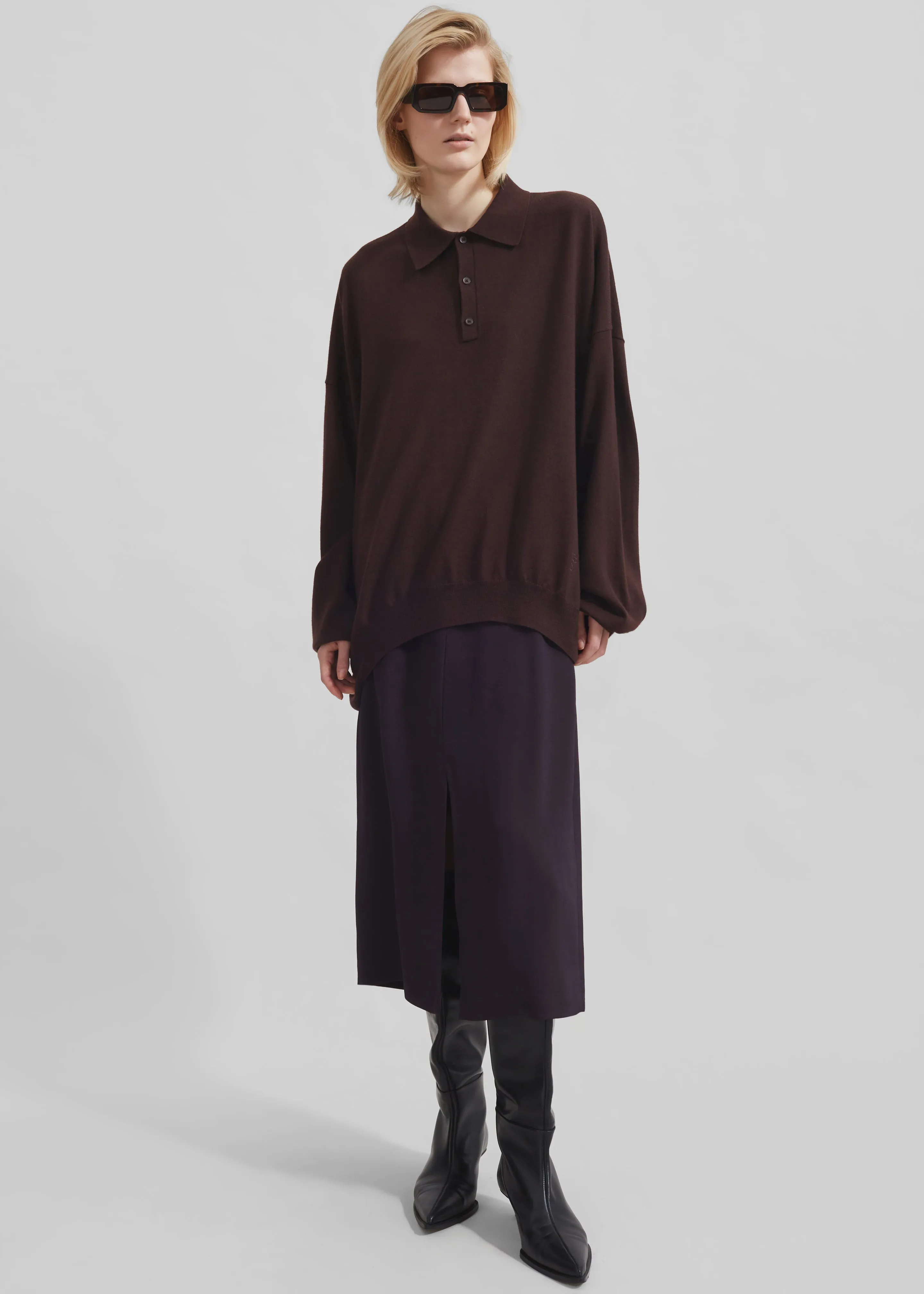 Judy Midi Skirt - Dark Plum sold by Frankie Shop product image thumbnail 4