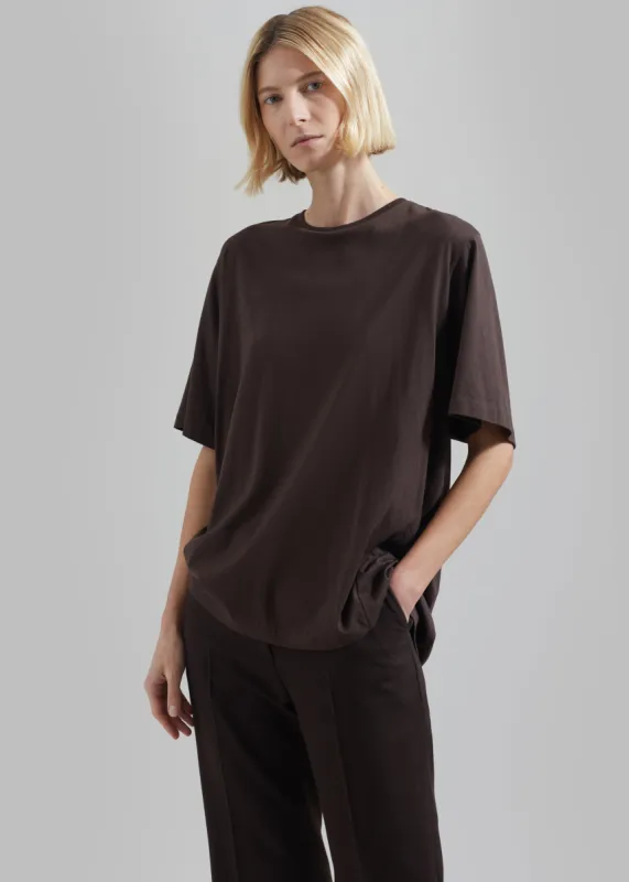 Harper Soft Organic T-Shirt - Brown sold by Frankie Shop
