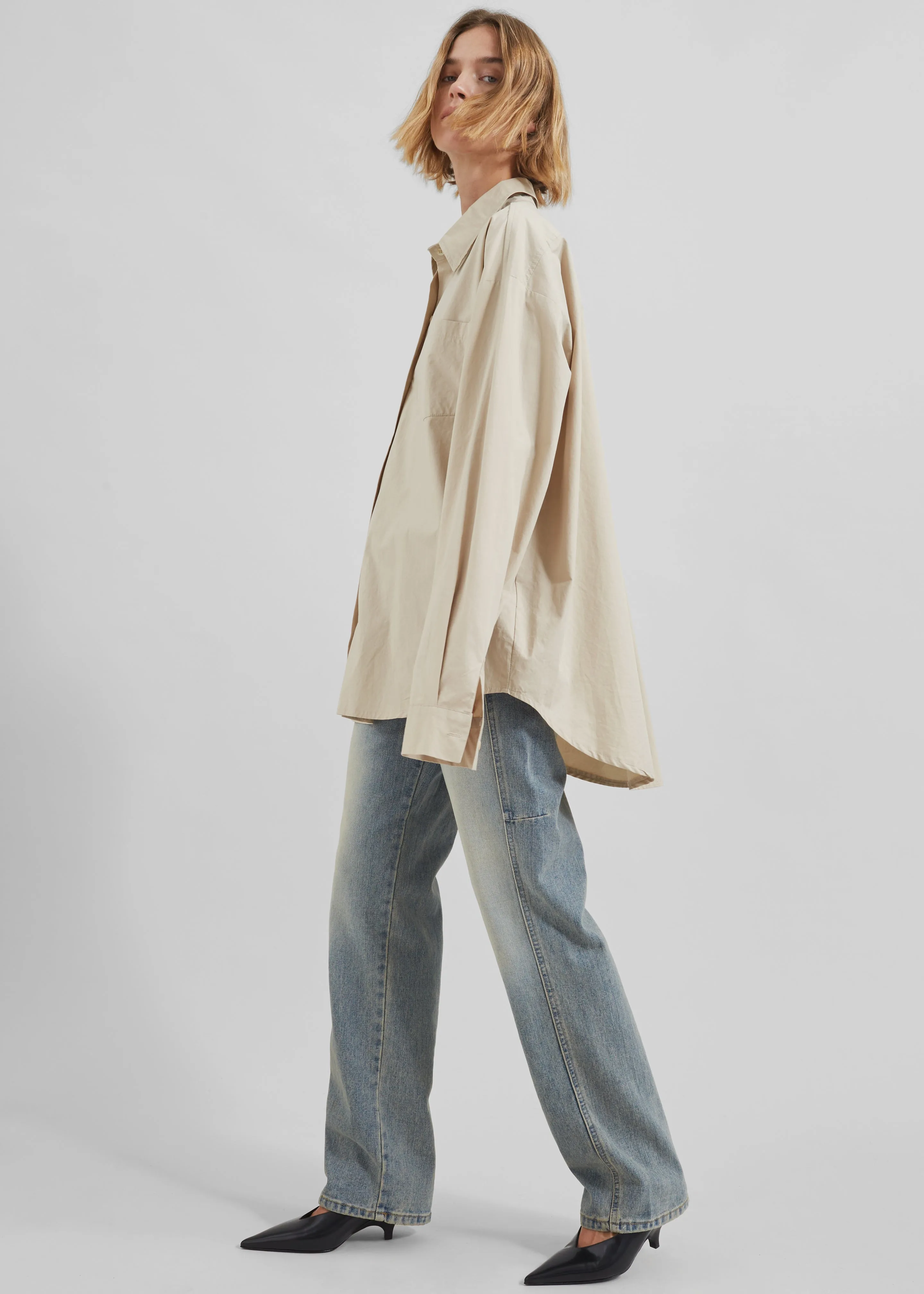 Calypso Cotton Shirt - Beige sold by Frankie Shop product image thumbnail 4