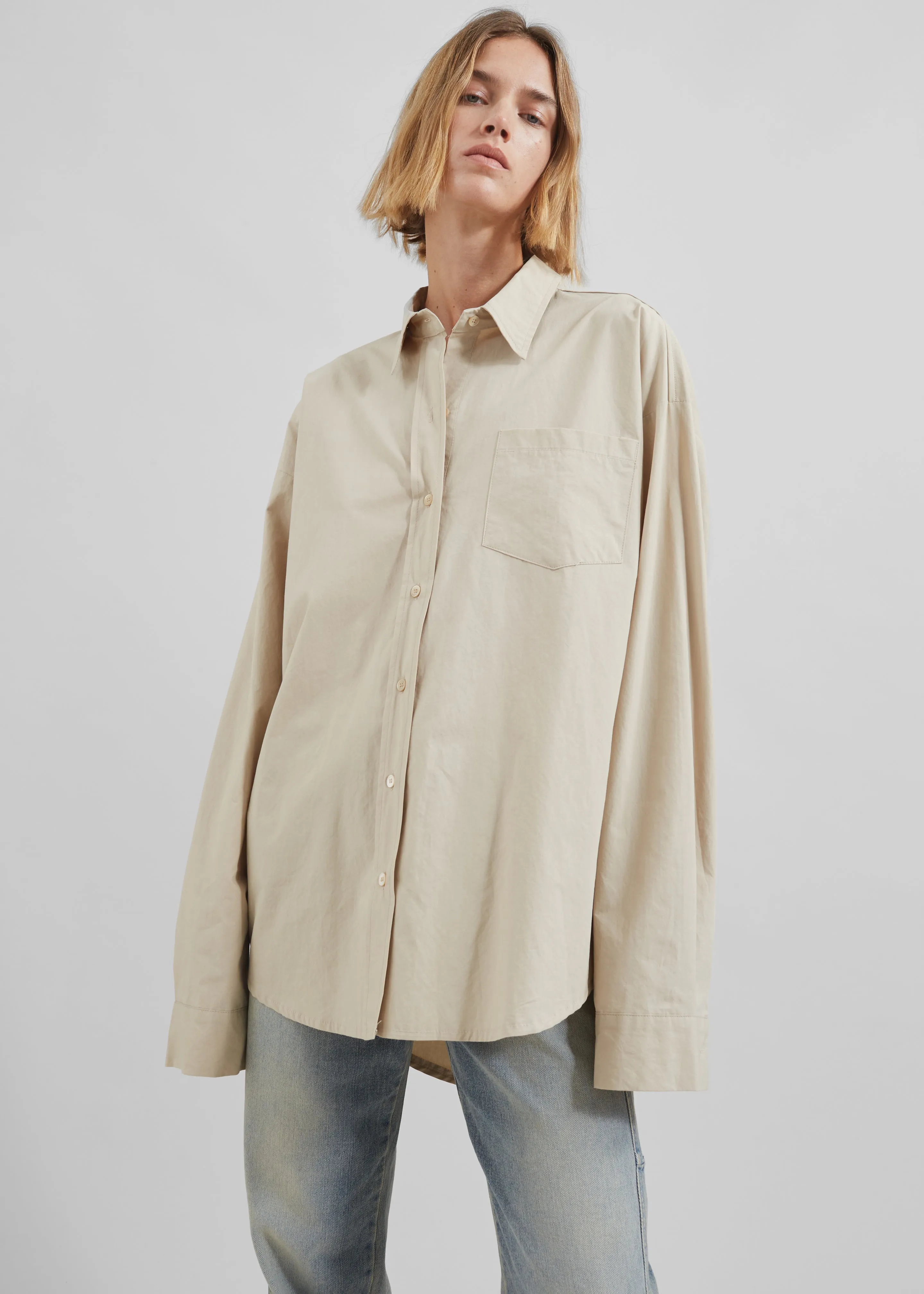Calypso Cotton Shirt - Beige sold by Frankie Shop product image thumbnail 2