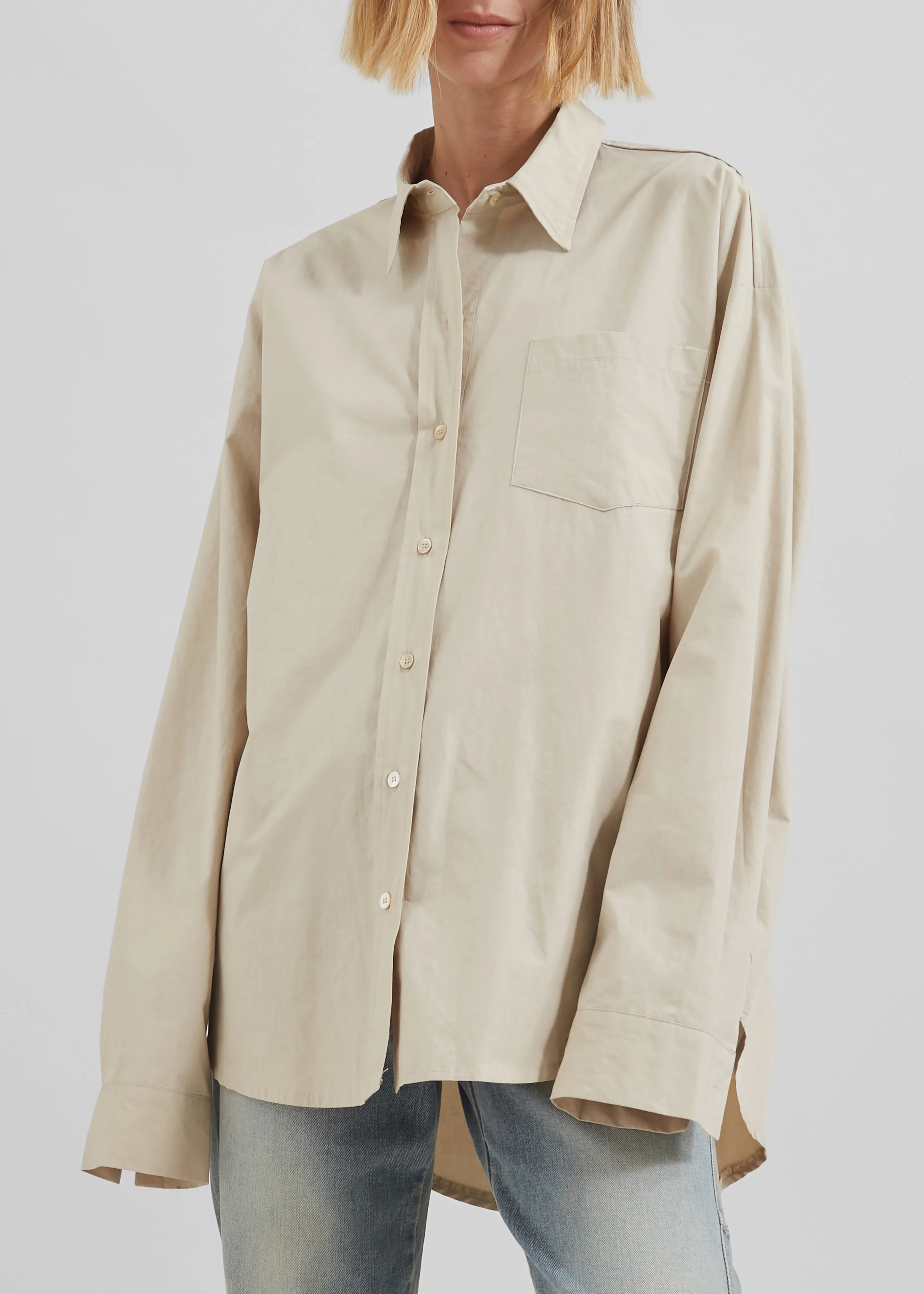 Calypso Cotton Shirt - Beige sold by Frankie Shop product image thumbnail 3